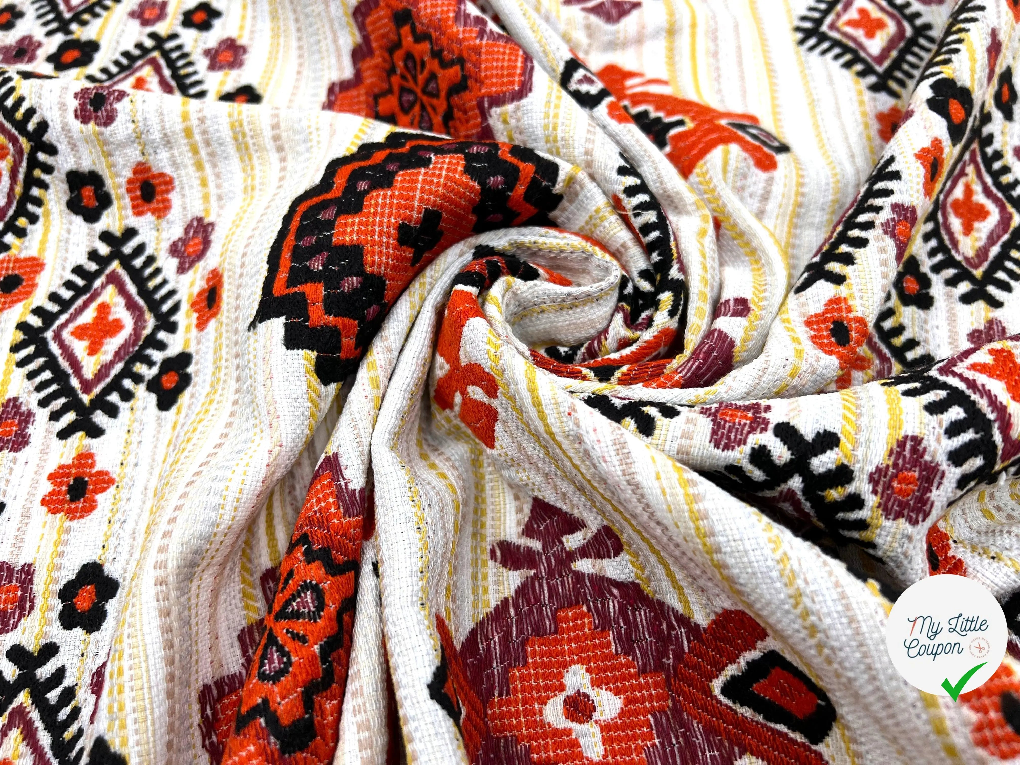 TISSU JACQUARD MACHUPICHU - My Little Coupon - tissu - coudre