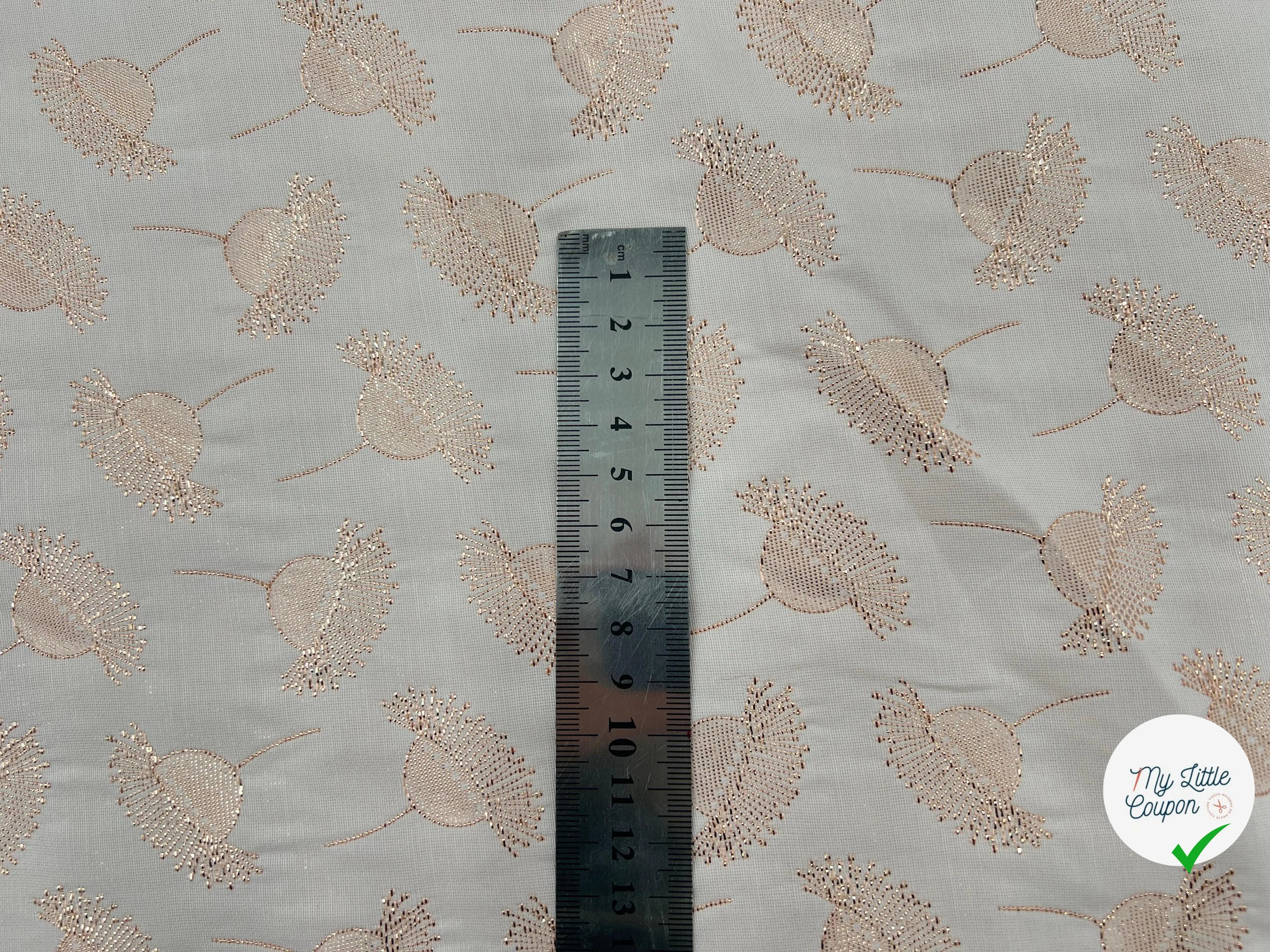 TISSU JACQUARD REVERSIBLE FLEURS CUIVRÉES - My Little Coupon - tissu - coudre
