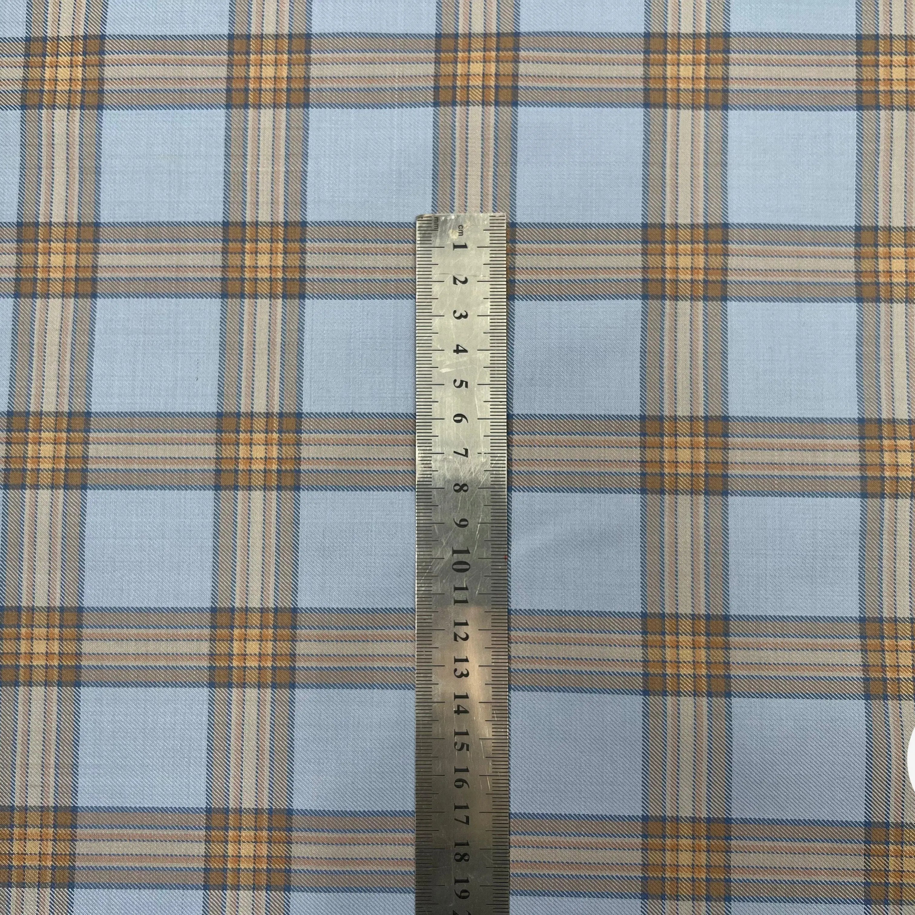 TISSU LAINAGE CARREAUX FOND BLEU DÉJÀ THERMOCOLLÉ - My Little Coupon - tissu - coudre