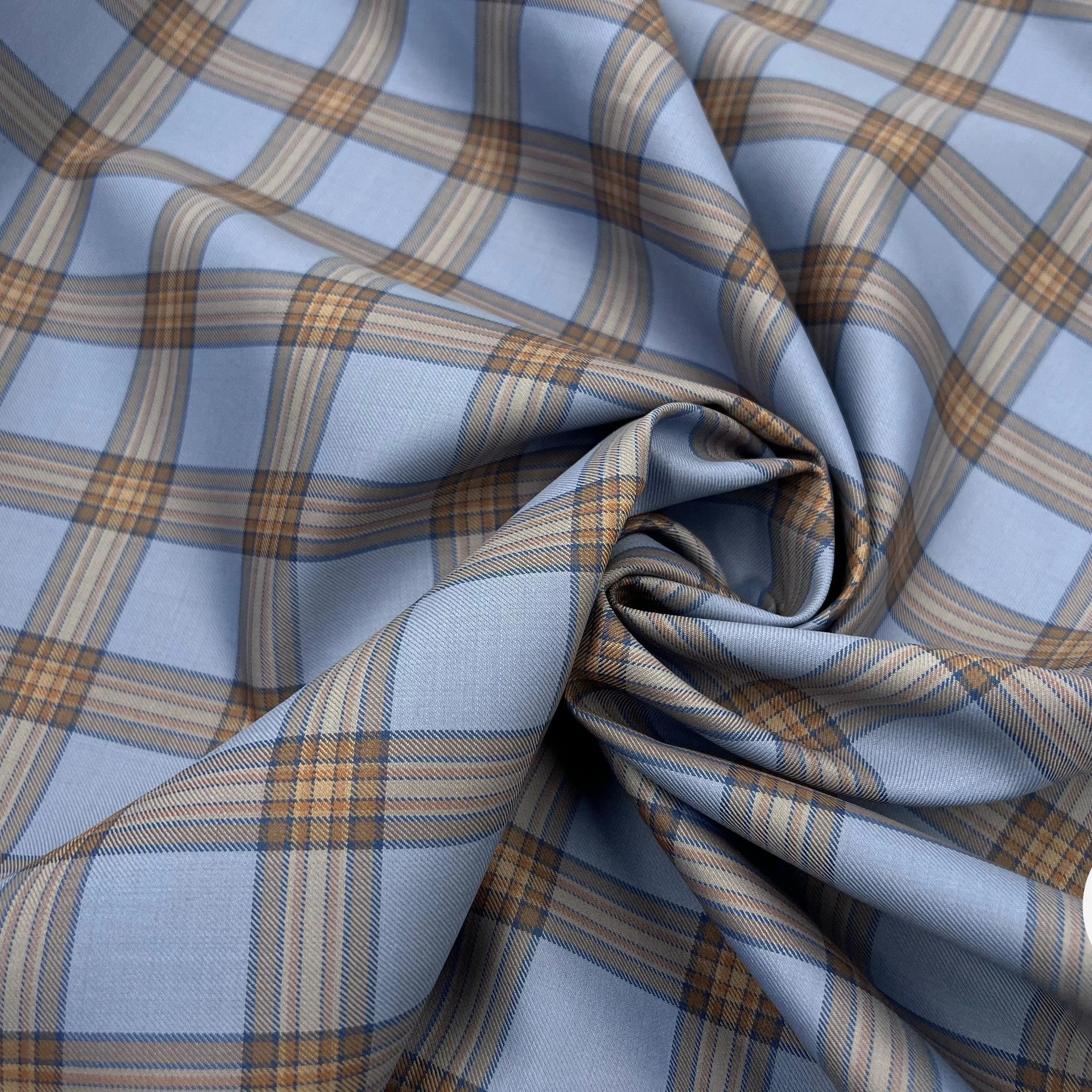 TISSU LAINAGE CARREAUX FOND BLEU DÉJÀ THERMOCOLLÉ - My Little Coupon - tissu - coudre