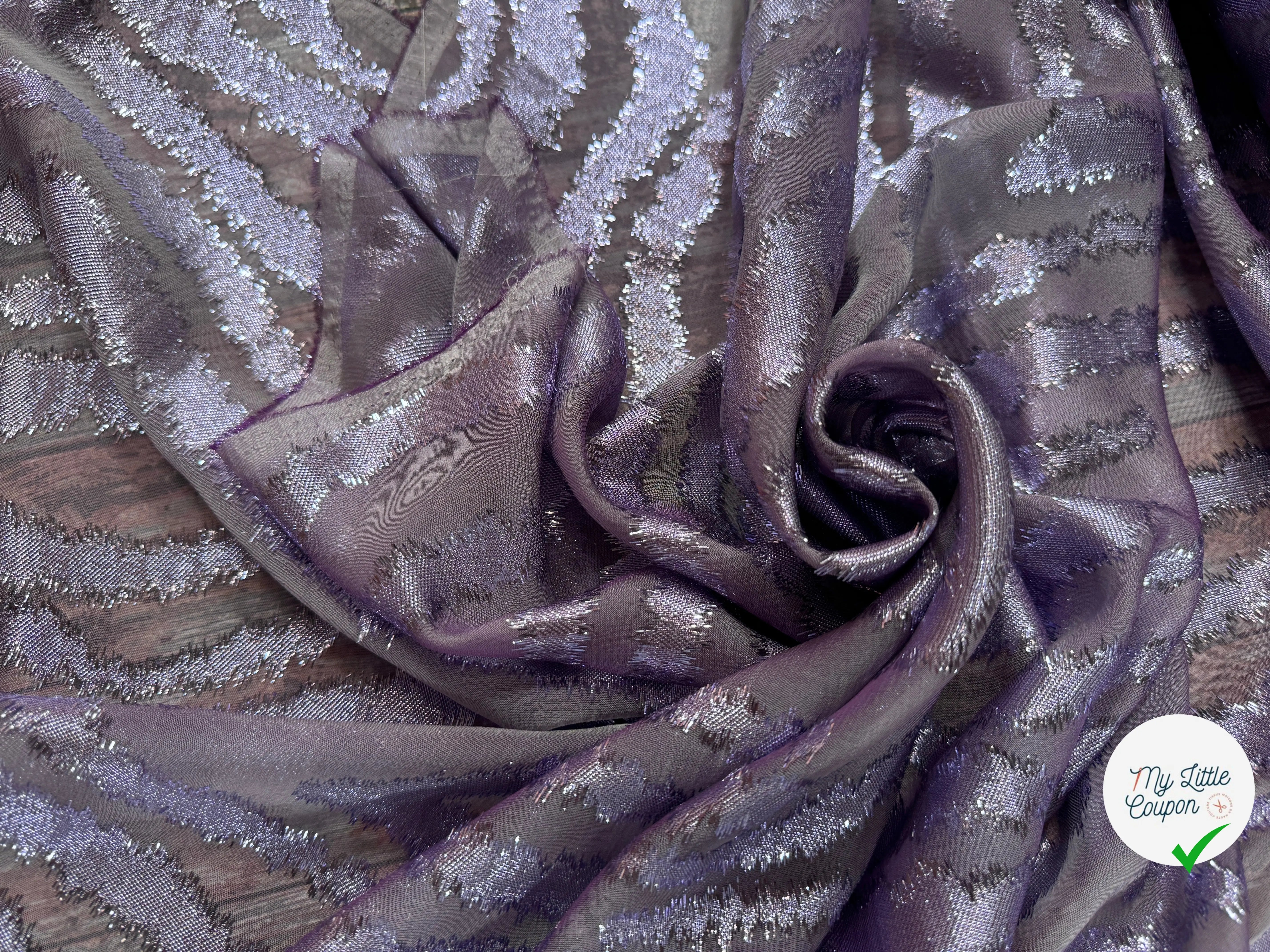 TISSU LANCÉ DÉCOUPÉ PARME 68% SOIE - My Little Coupon