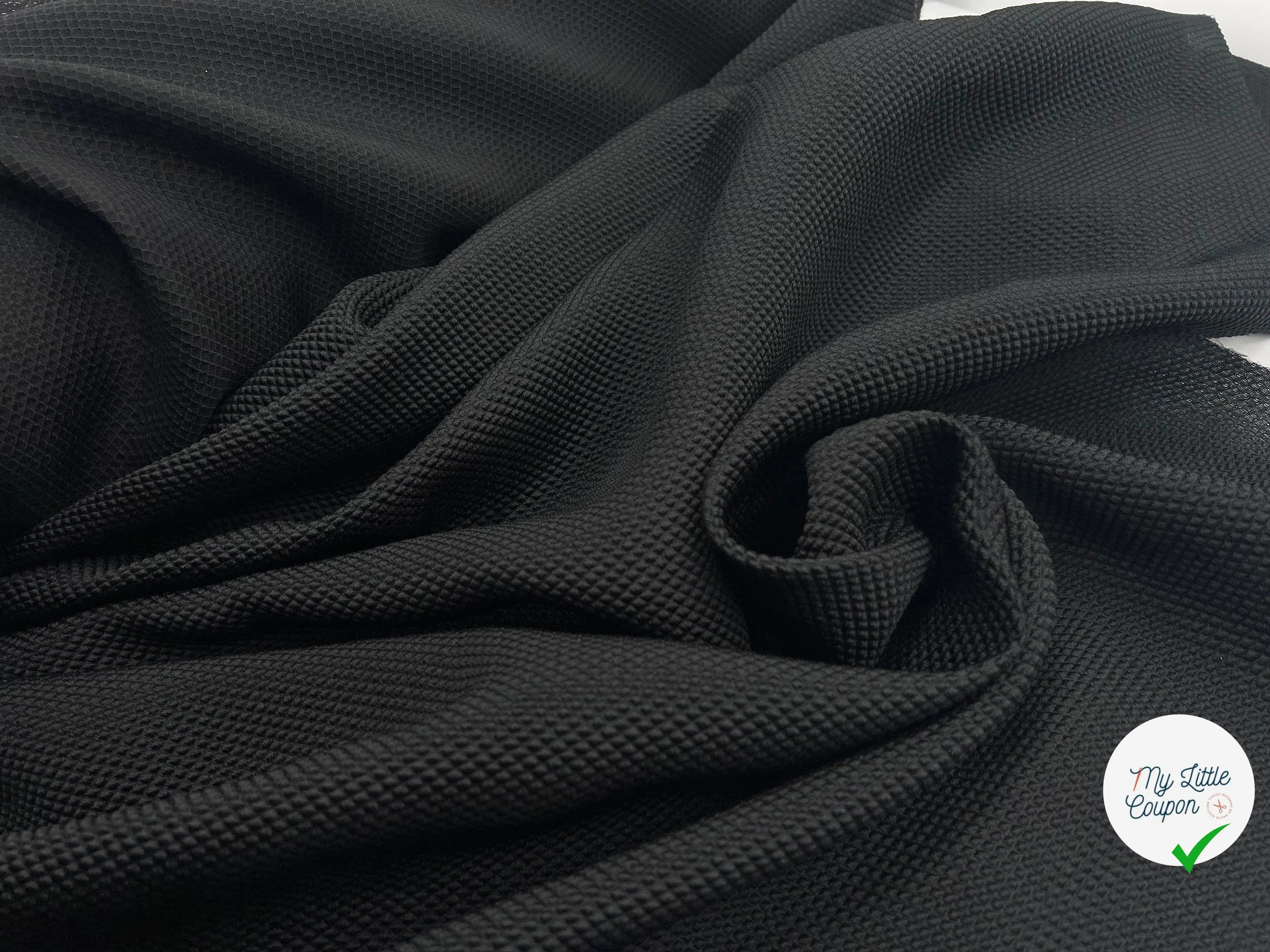 TISSU LOSANGE GAUFRÉ NOIR - My Little Coupon - tissu - coudre
