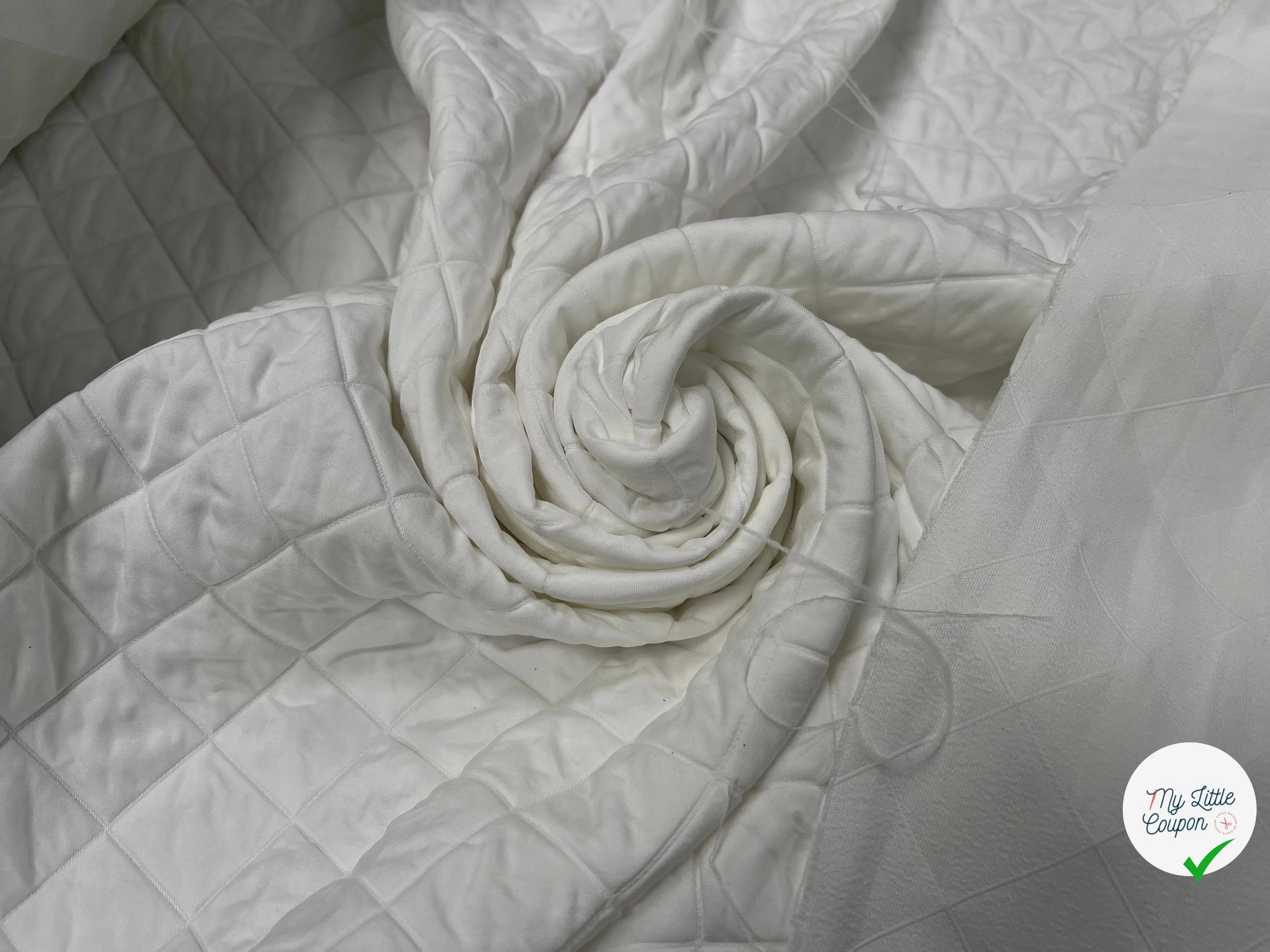 TISSU MATELASSÉ BLANC MOTIF LOSANGE ENVERS DOUX - My Little Coupon