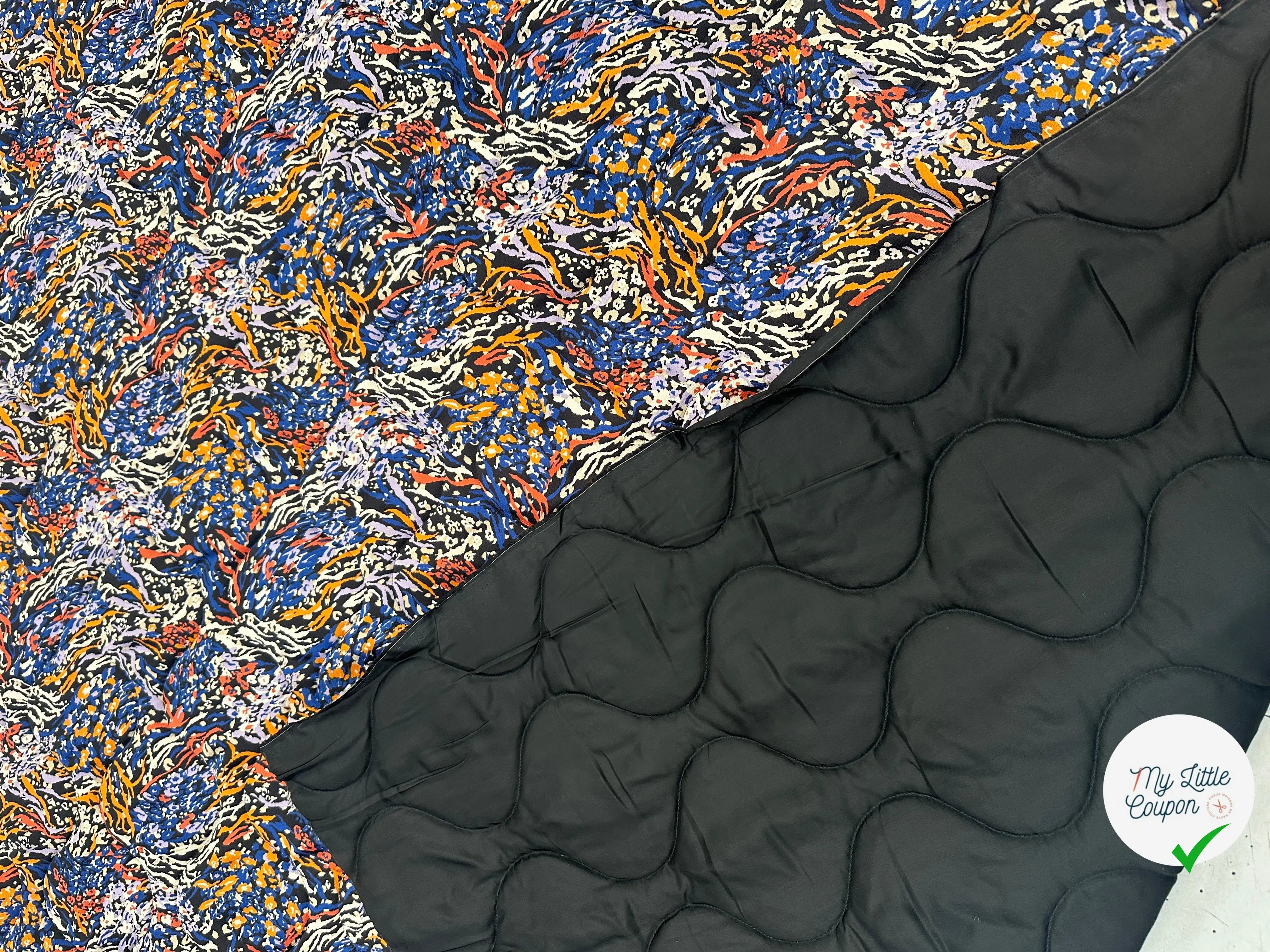 TISSU MATELASSÉ BUBBLE DESSUS DOUBLURE NOIR DESSOUS MATELASSAGE FRANÇAIS MLC INTERN