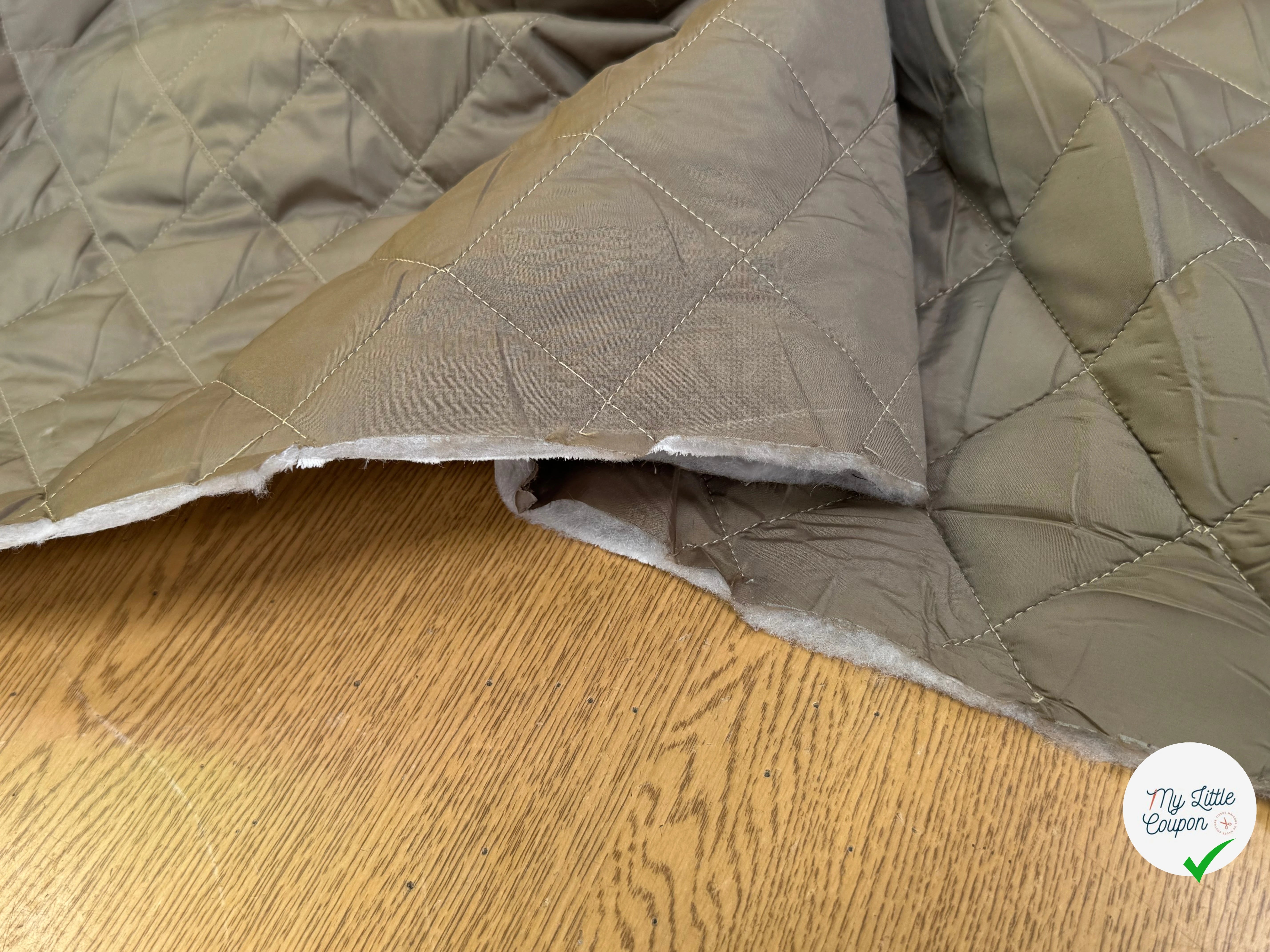 TISSU MATELASSÉ DEUX FACE DOUDOUNE GREIGE & STONE LOSANGE - My Little Coupon