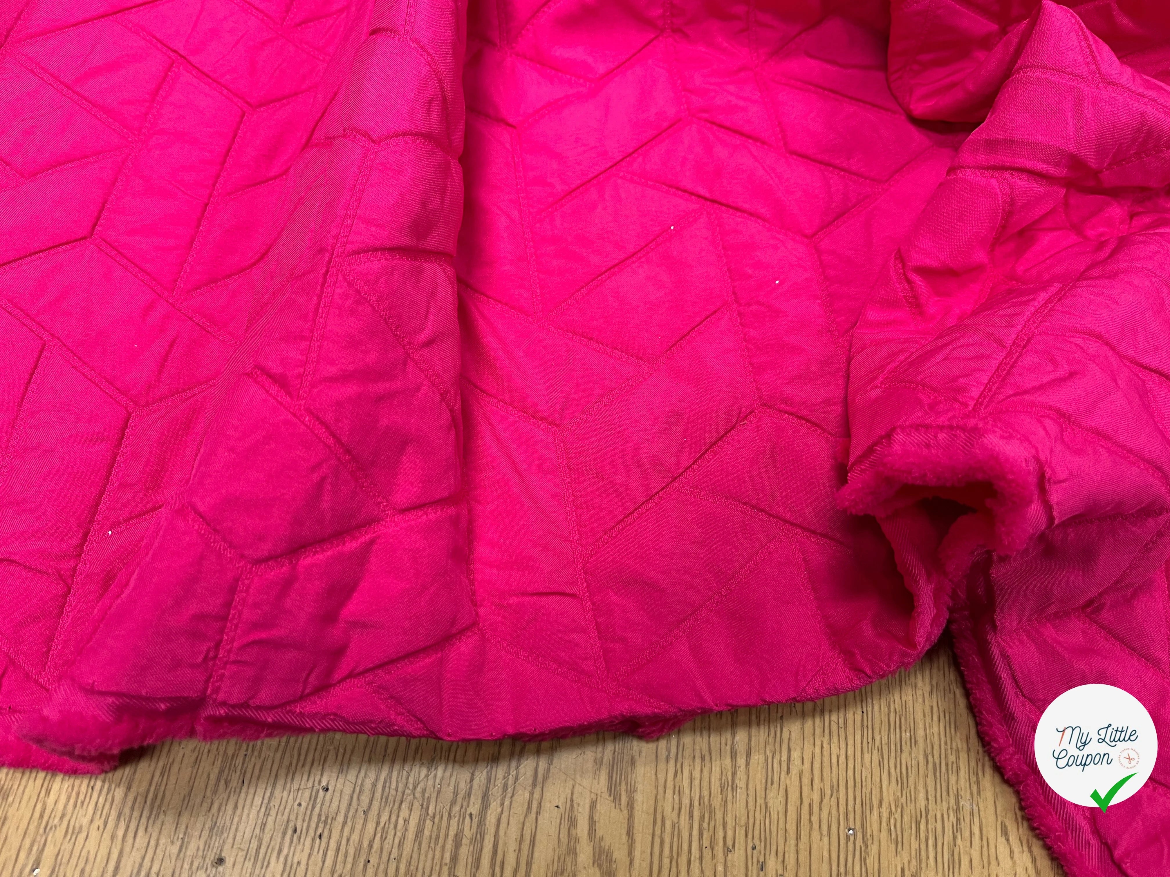 TISSU MATELASSÉ ROSE MOTIF RECTANGLE ENVERS DOUX - My Little Coupon