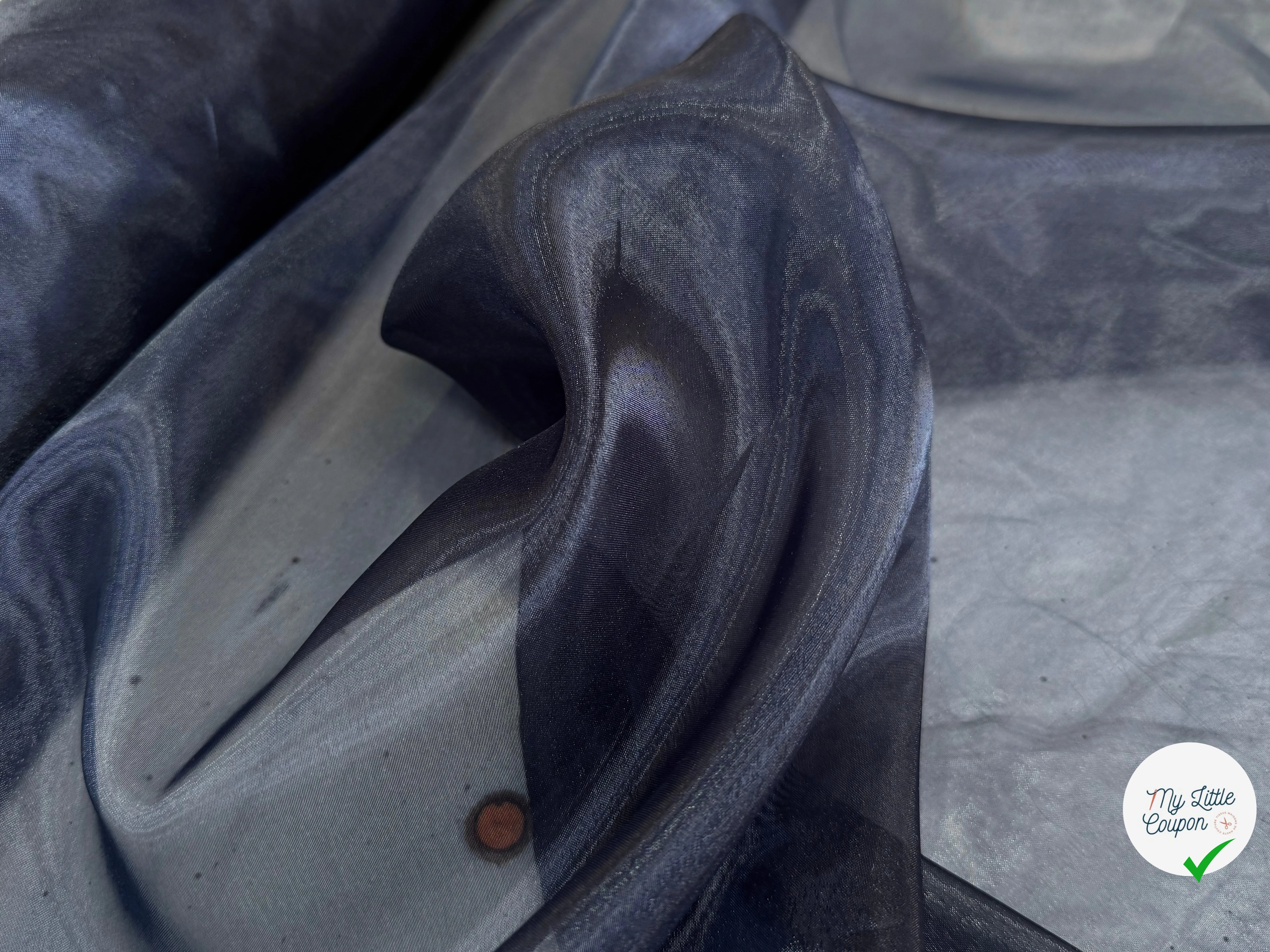 TISSU ORGANZA BLEU MARRINE - My Little Coupon