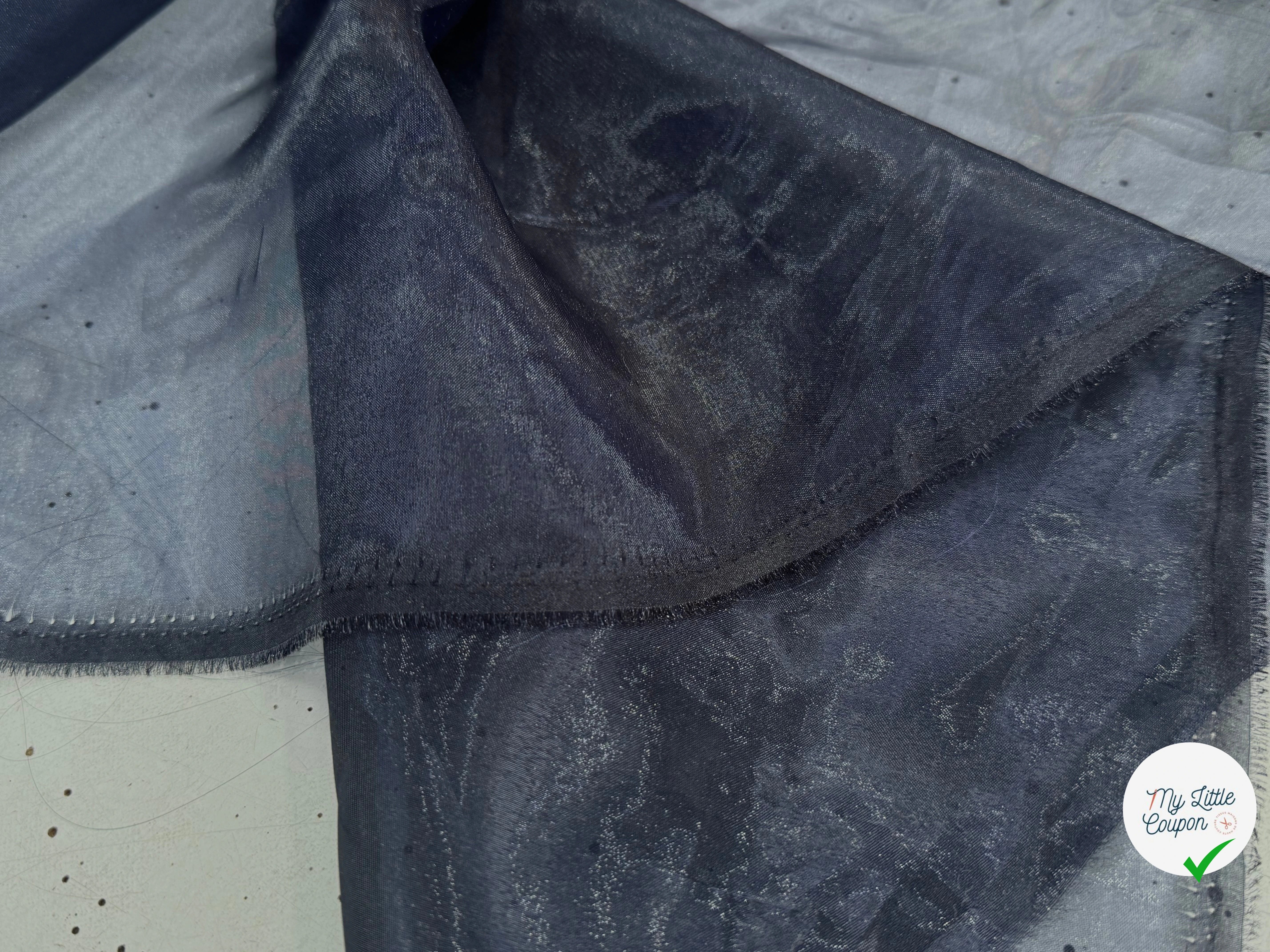 TISSU ORGANZA BLEU MARRINE - My Little Coupon
