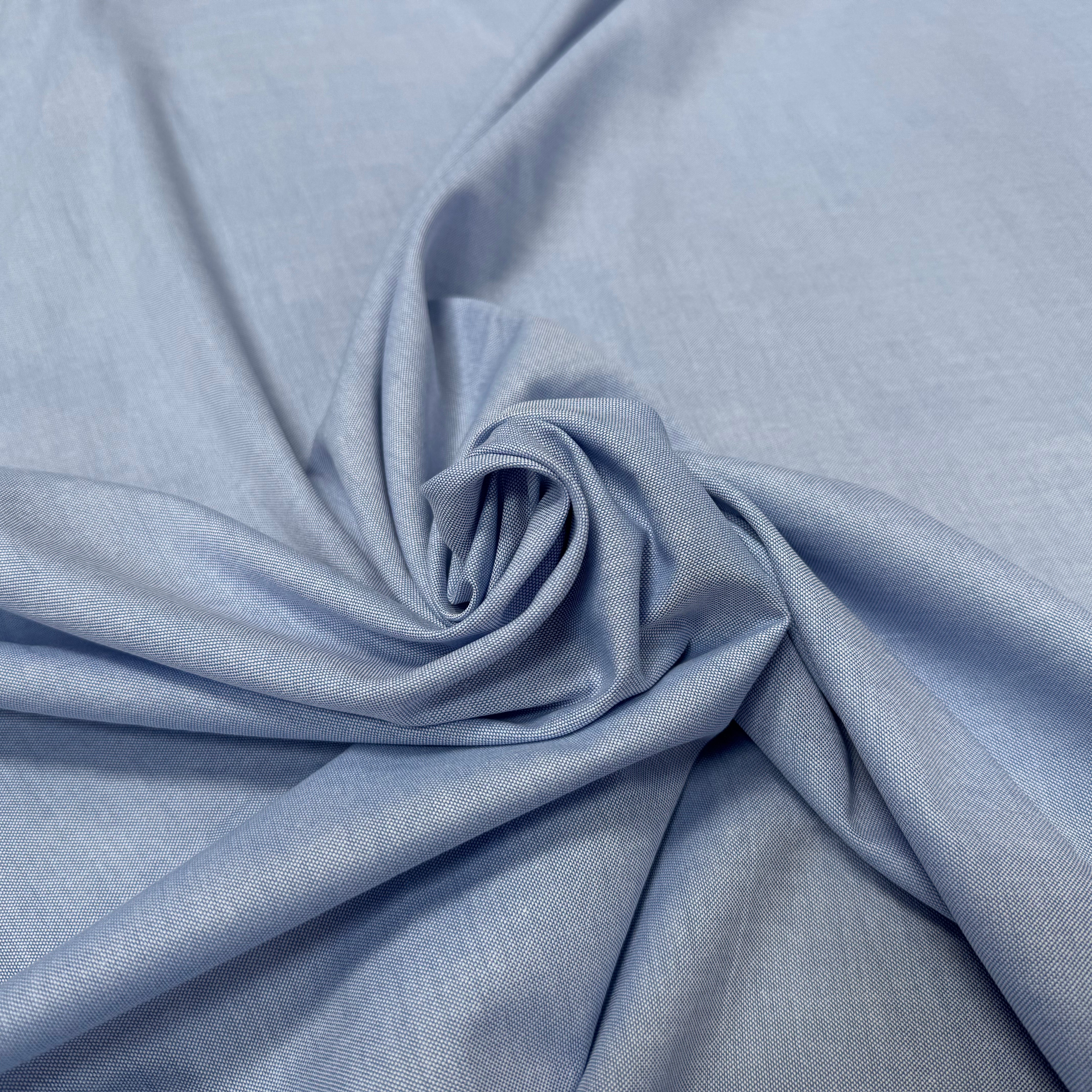 TISSU OXFORD DE COTON BLEU CIEL ET BLANC - My Little Coupon