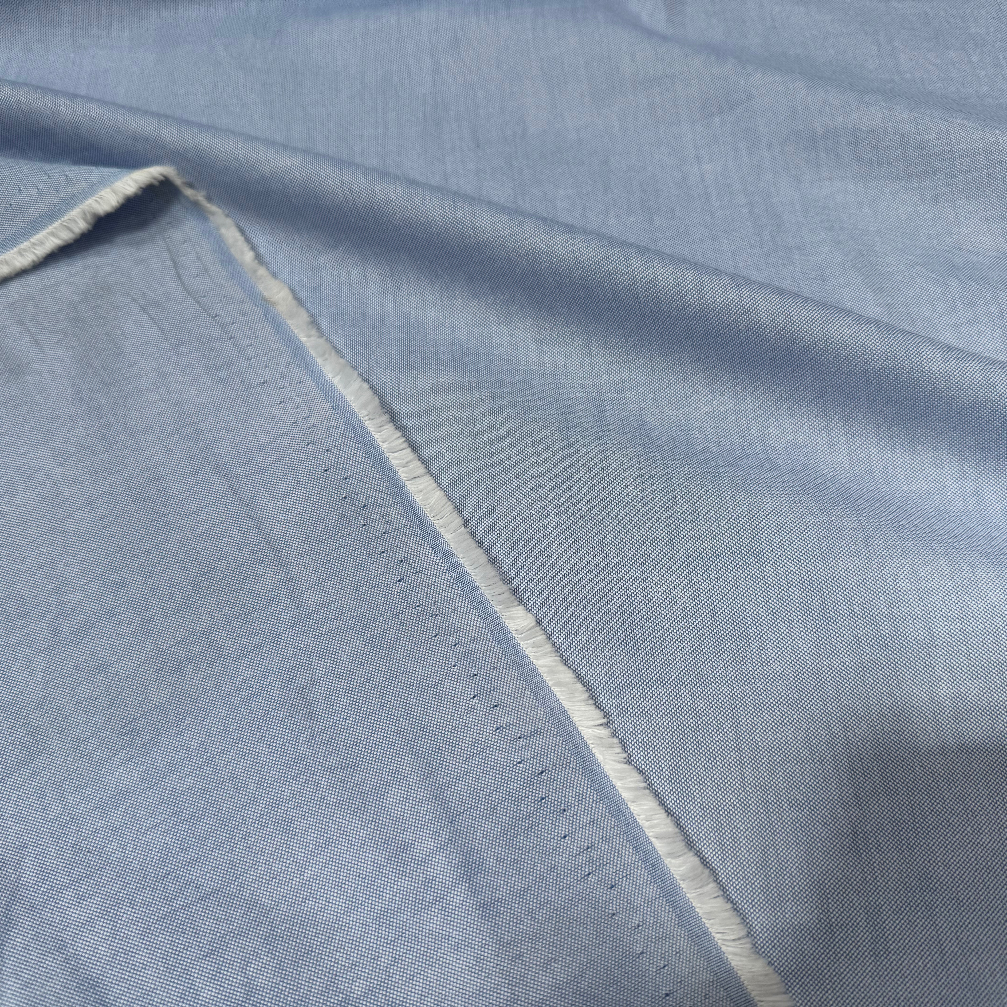 TISSU OXFORD DE COTON BLEU CIEL ET BLANC - My Little Coupon