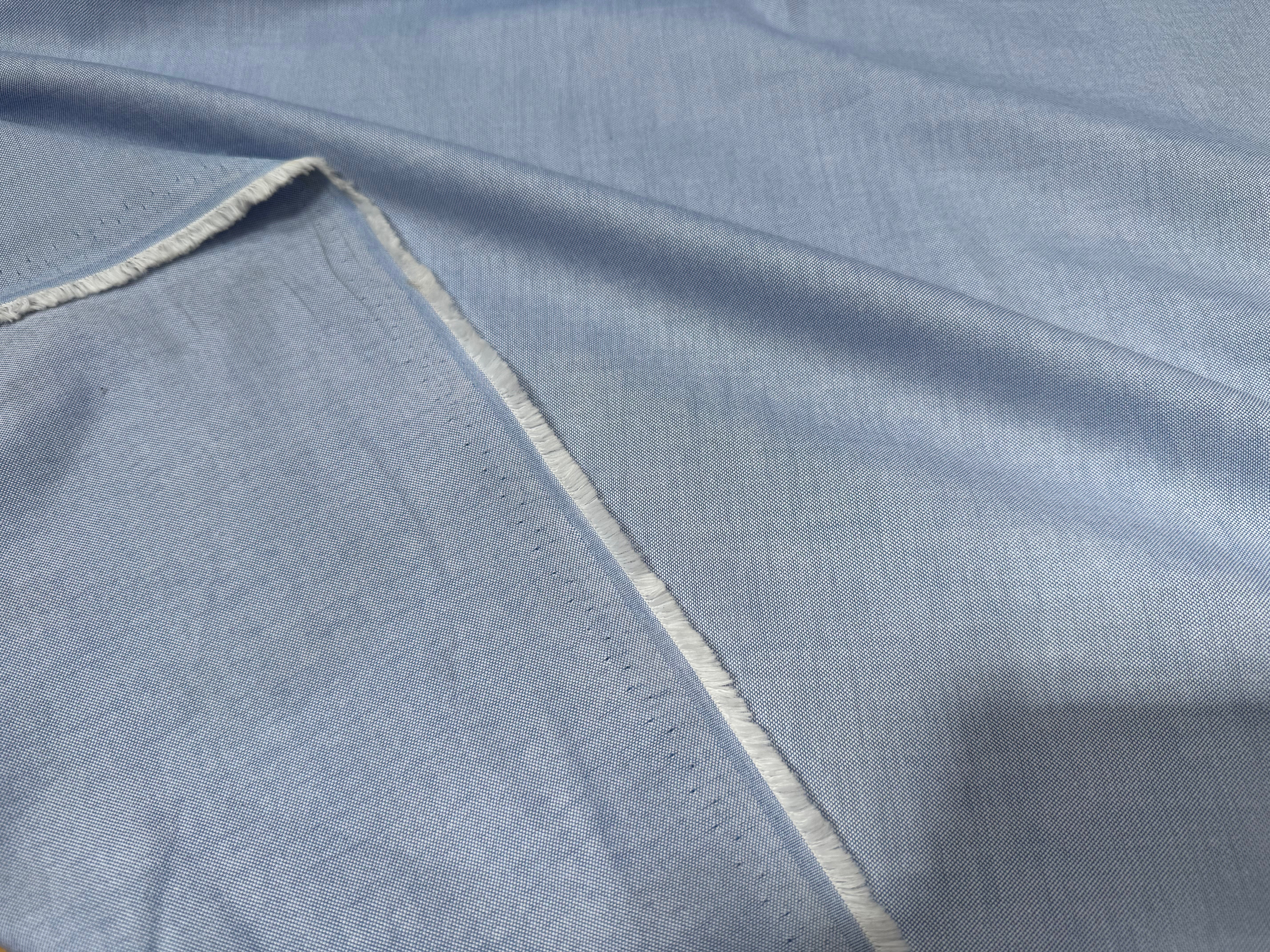 TISSU OXFORD DE COTON BLEU CIEL ET BLANC - My Little Coupon