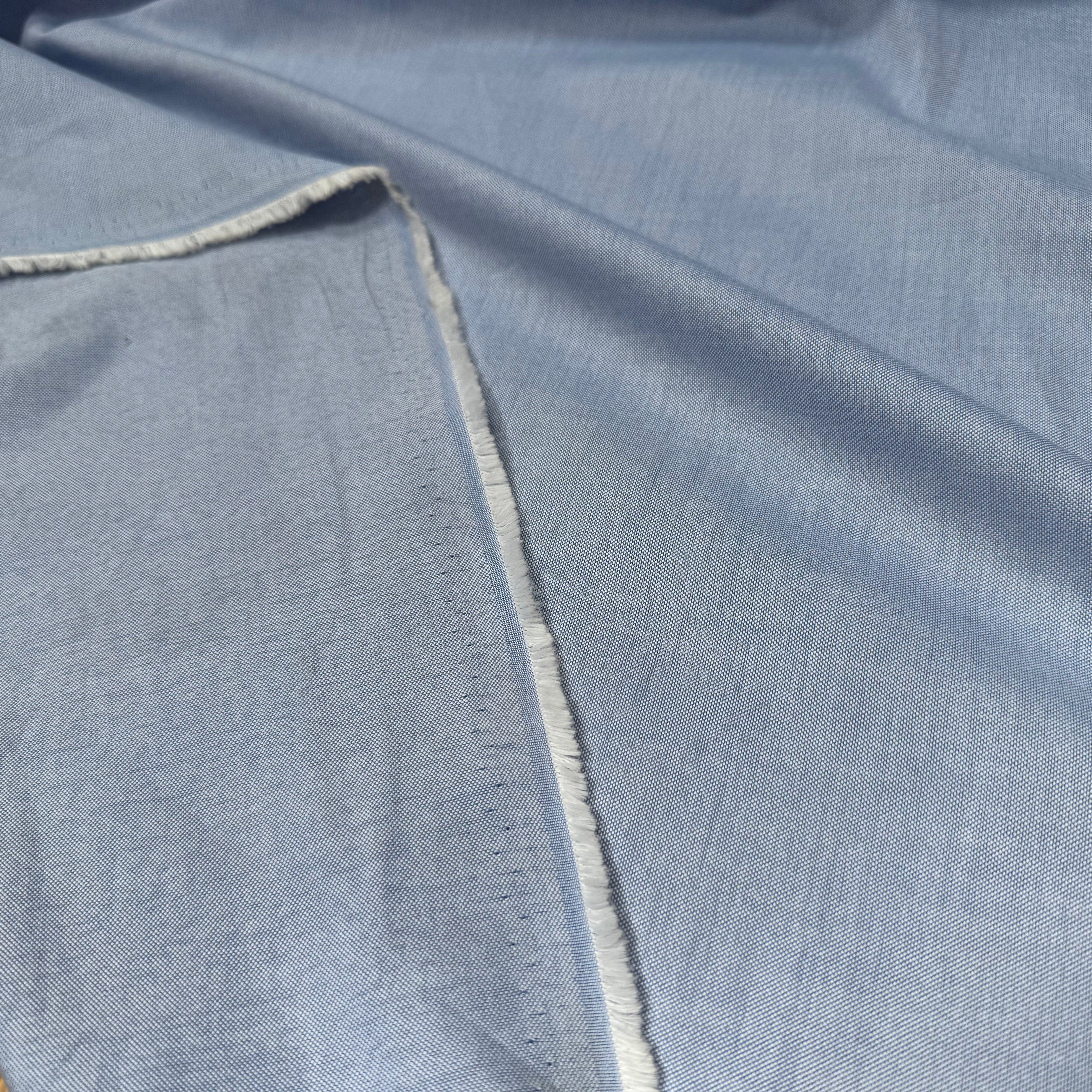 TISSU OXFORD DE COTON BLEU CIEL ET BLANC - My Little Coupon