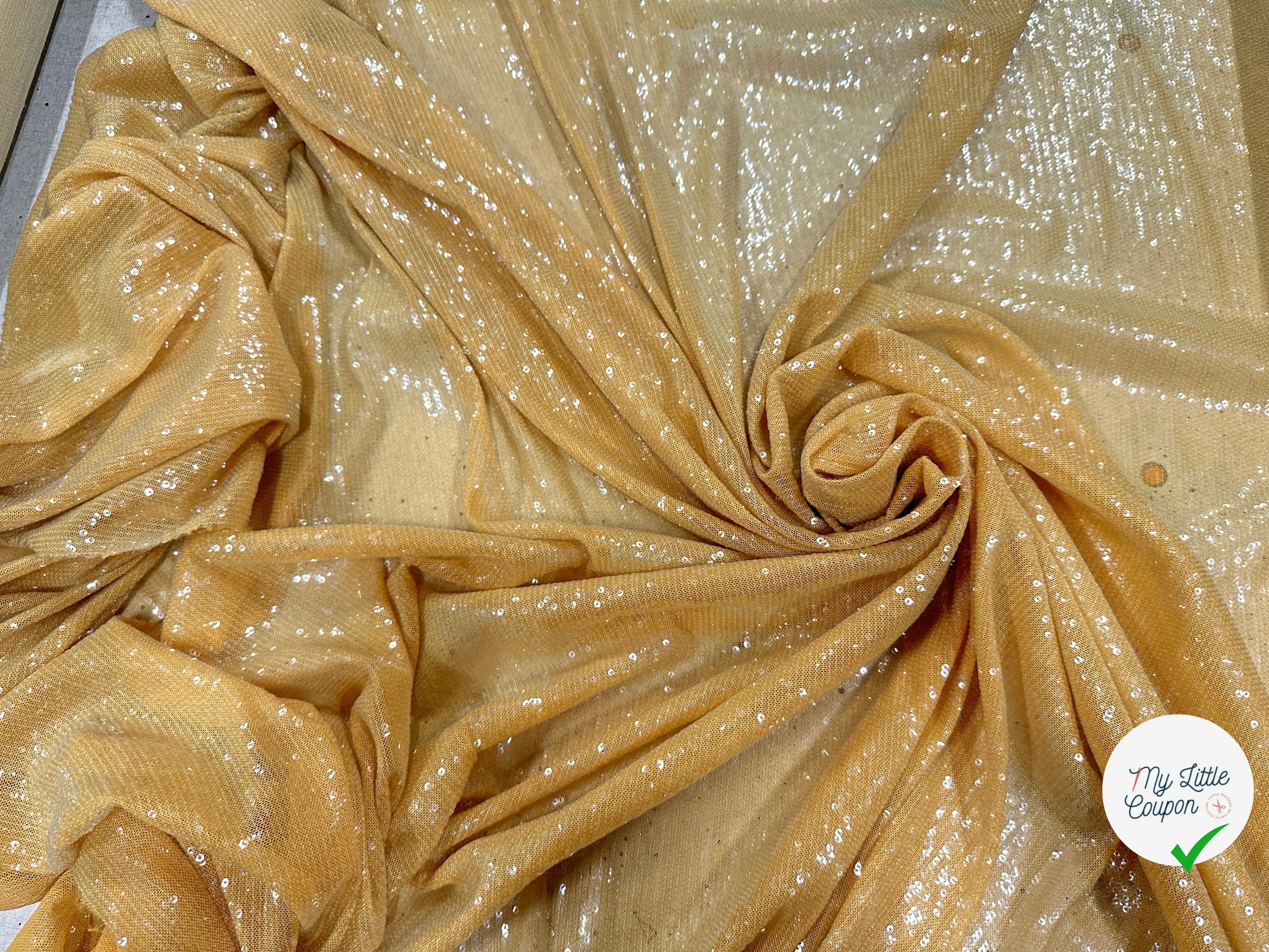 TISSU PAILLETTES OCRE - My Little Coupon