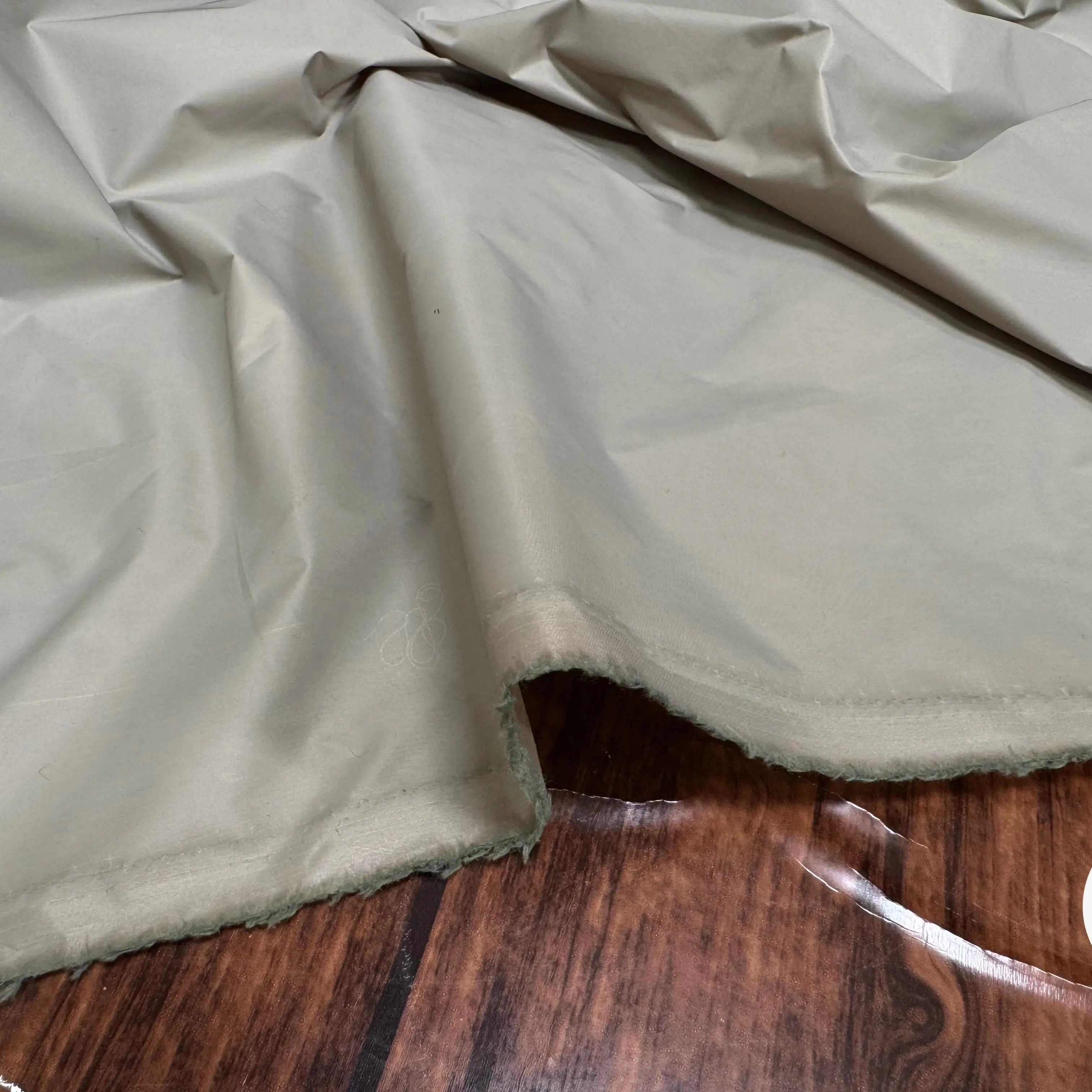 TISSU PARKAS KAKI GRIS UNI - My Little Coupon