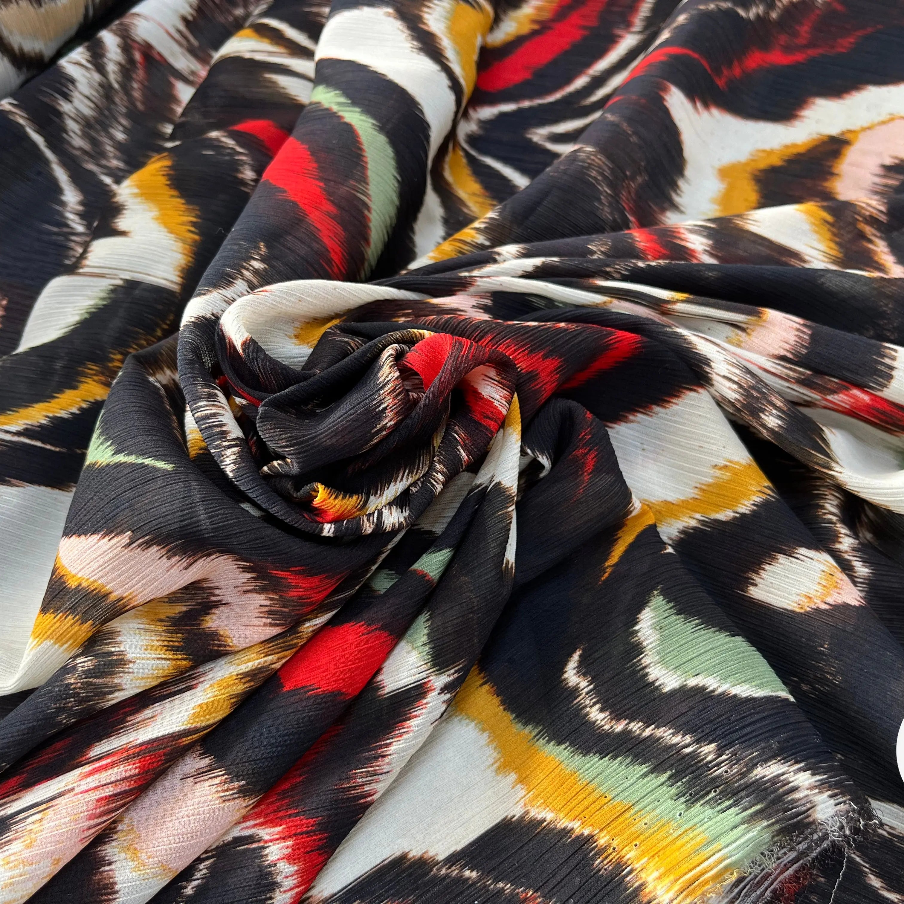 TISSU POLYESTER IMPRIMÉ VAGUE - My Little Coupon