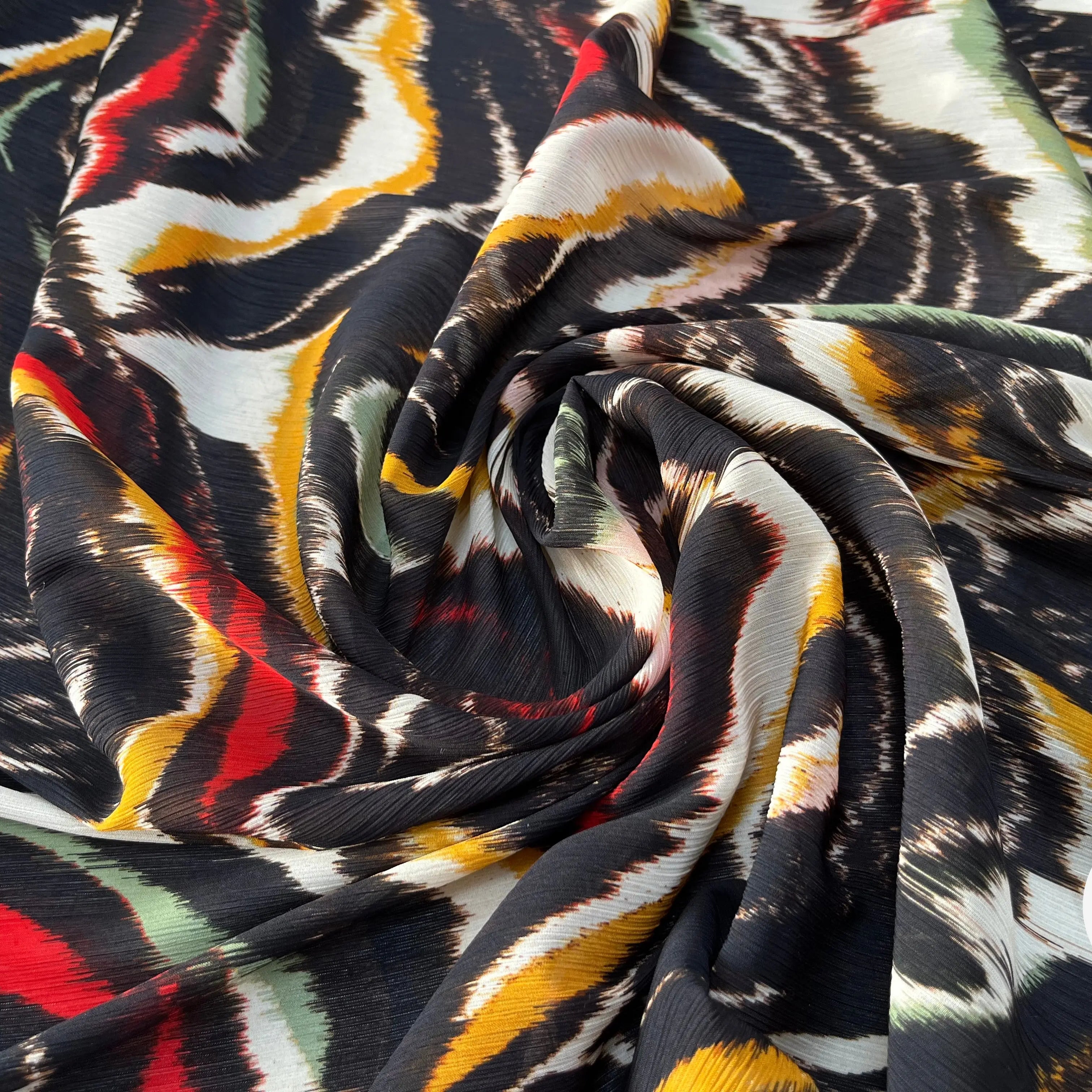 TISSU POLYESTER IMPRIMÉ VAGUE - My Little Coupon