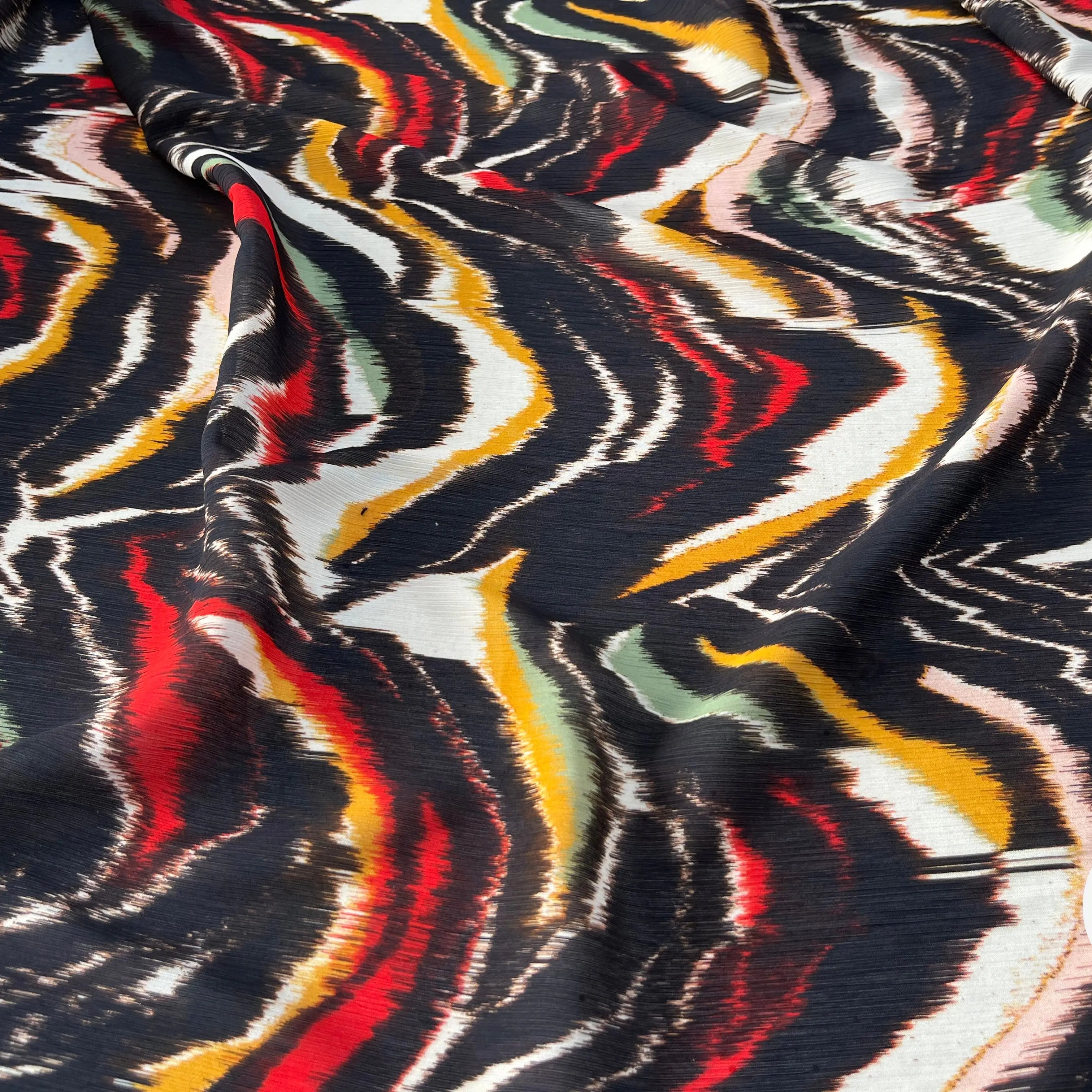 TISSU POLYESTER IMPRIMÉ VAGUE - My Little Coupon