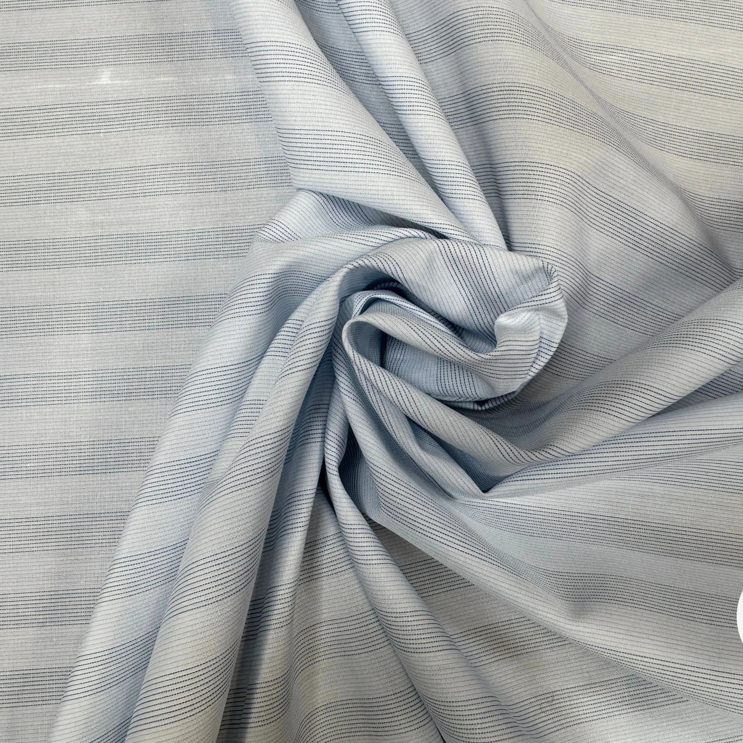 TISSU POPELINE - TOILE RAYE BLEU - My Little Coupon