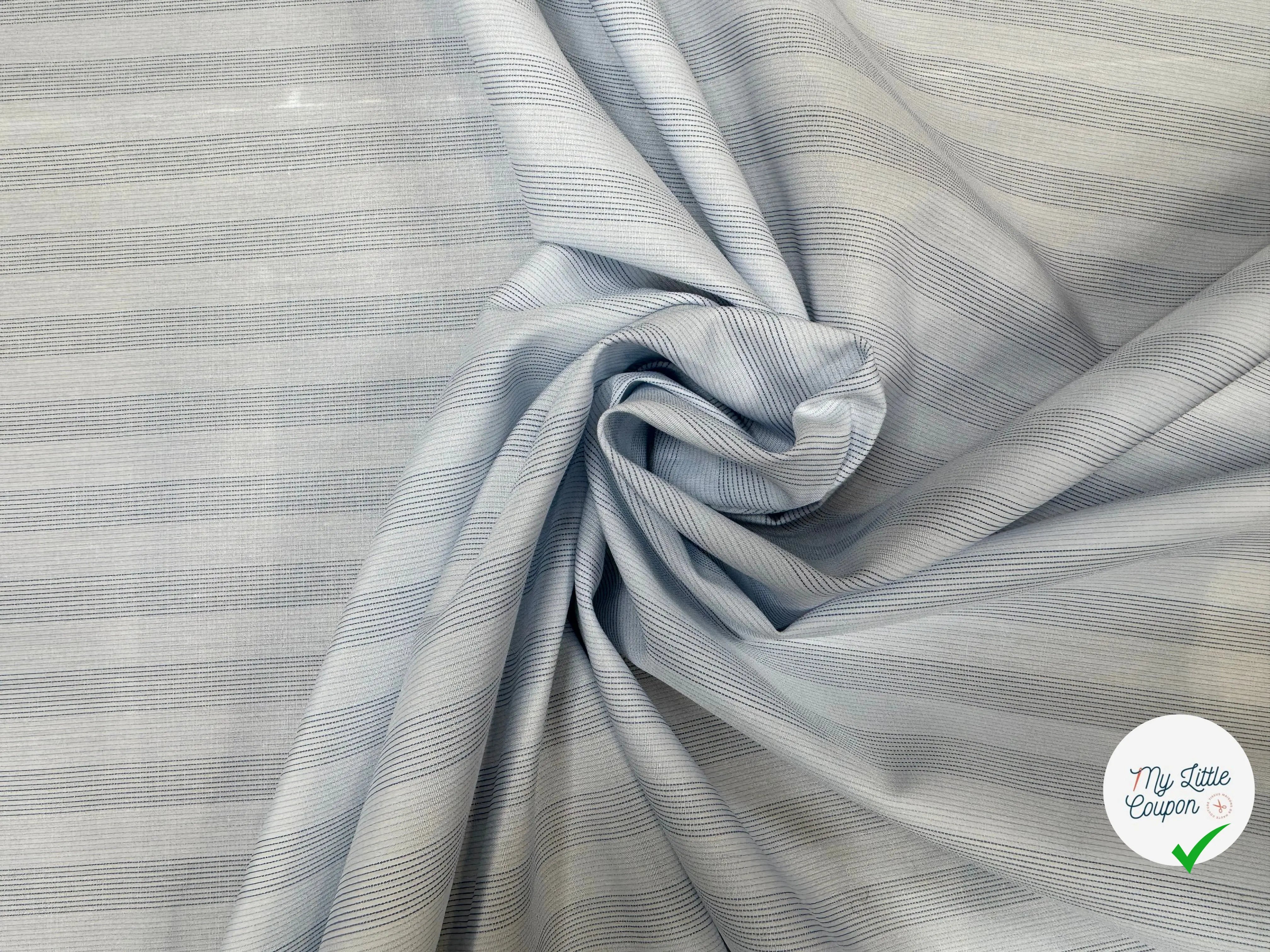 TISSU POPELINE - TOILE RAYE BLEU - My Little Coupon