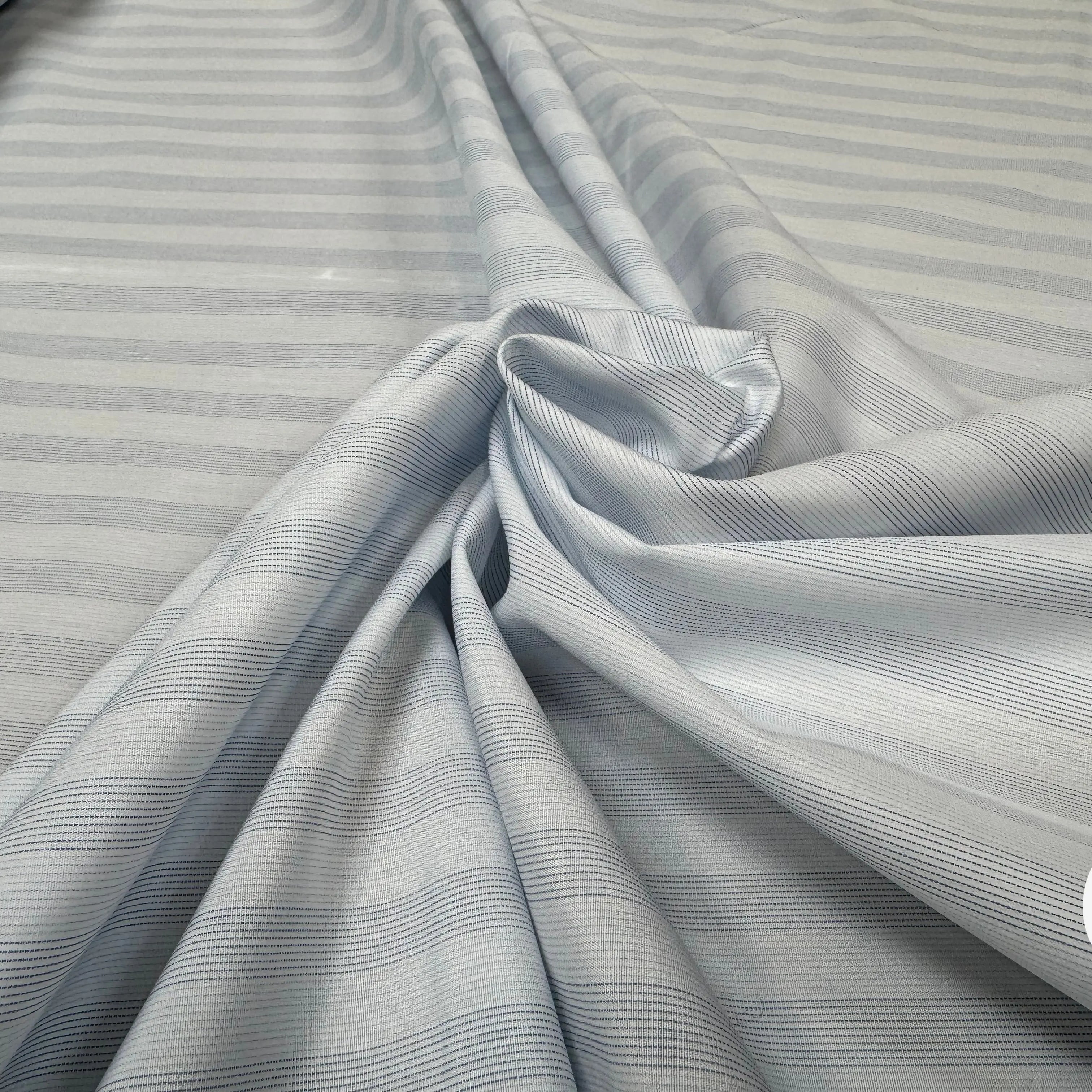 TISSU POPELINE - TOILE RAYE BLEU - My Little Coupon