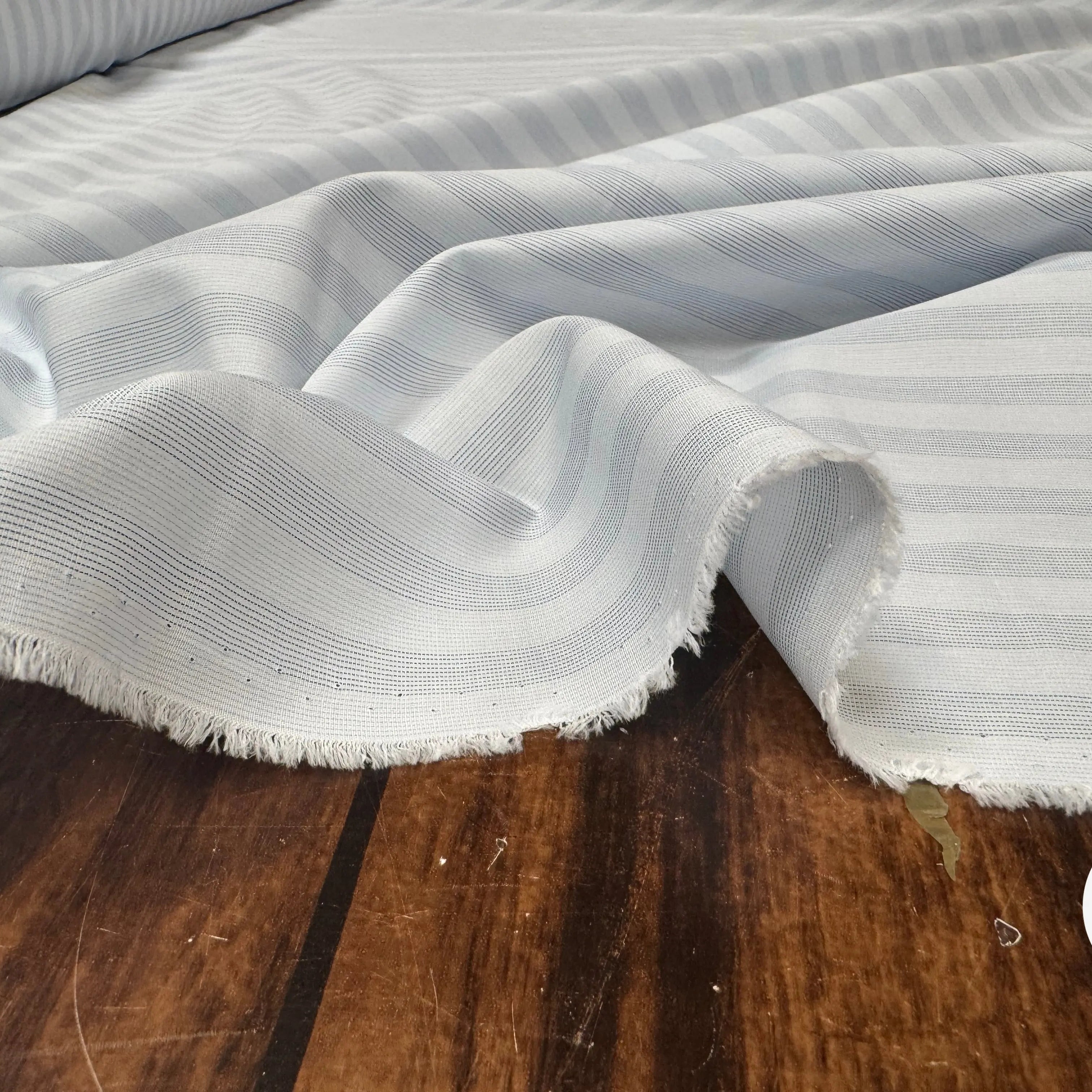 TISSU POPELINE - TOILE RAYE BLEU - My Little Coupon