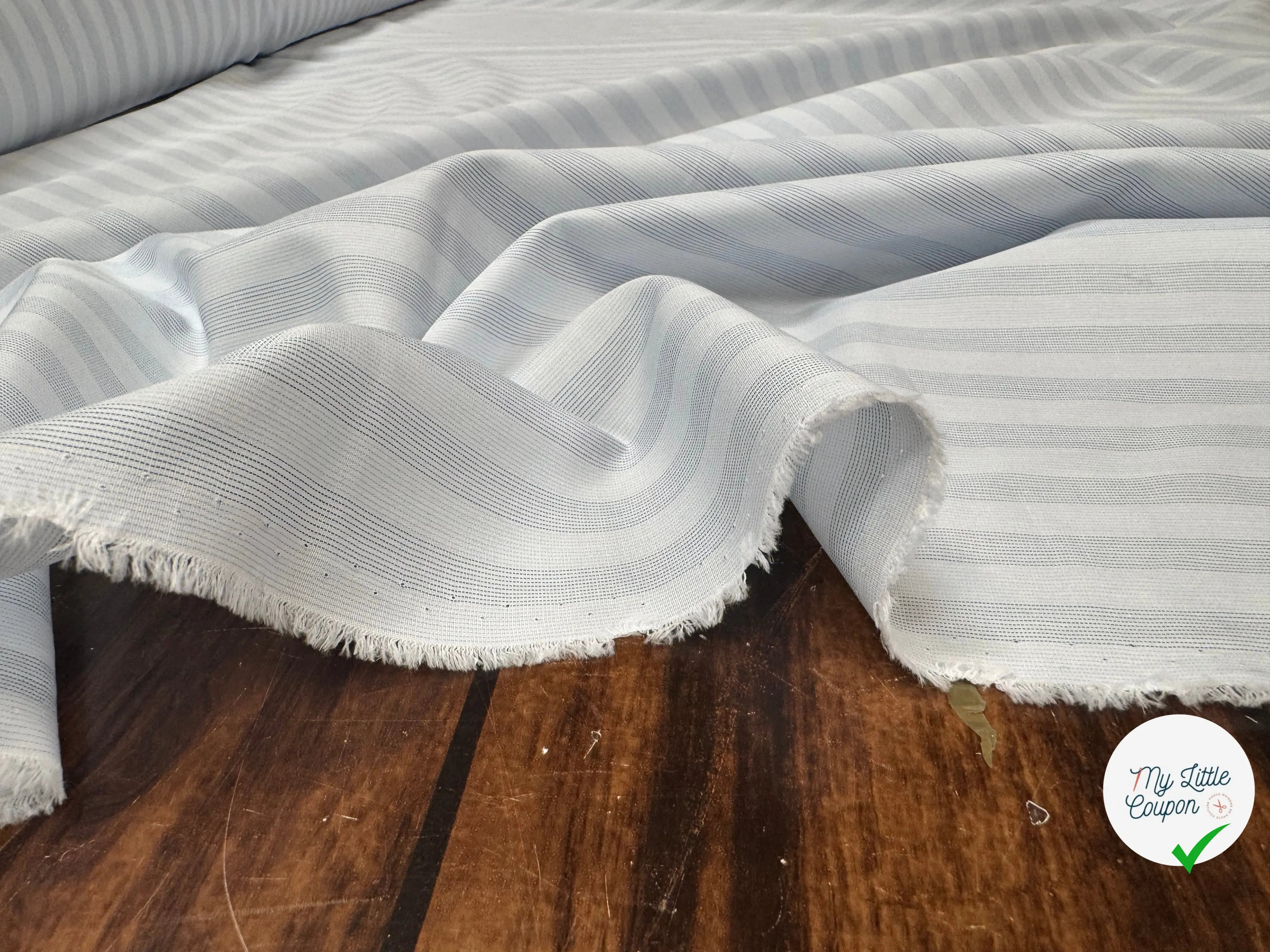 TISSU POPELINE - TOILE RAYE BLEU - My Little Coupon