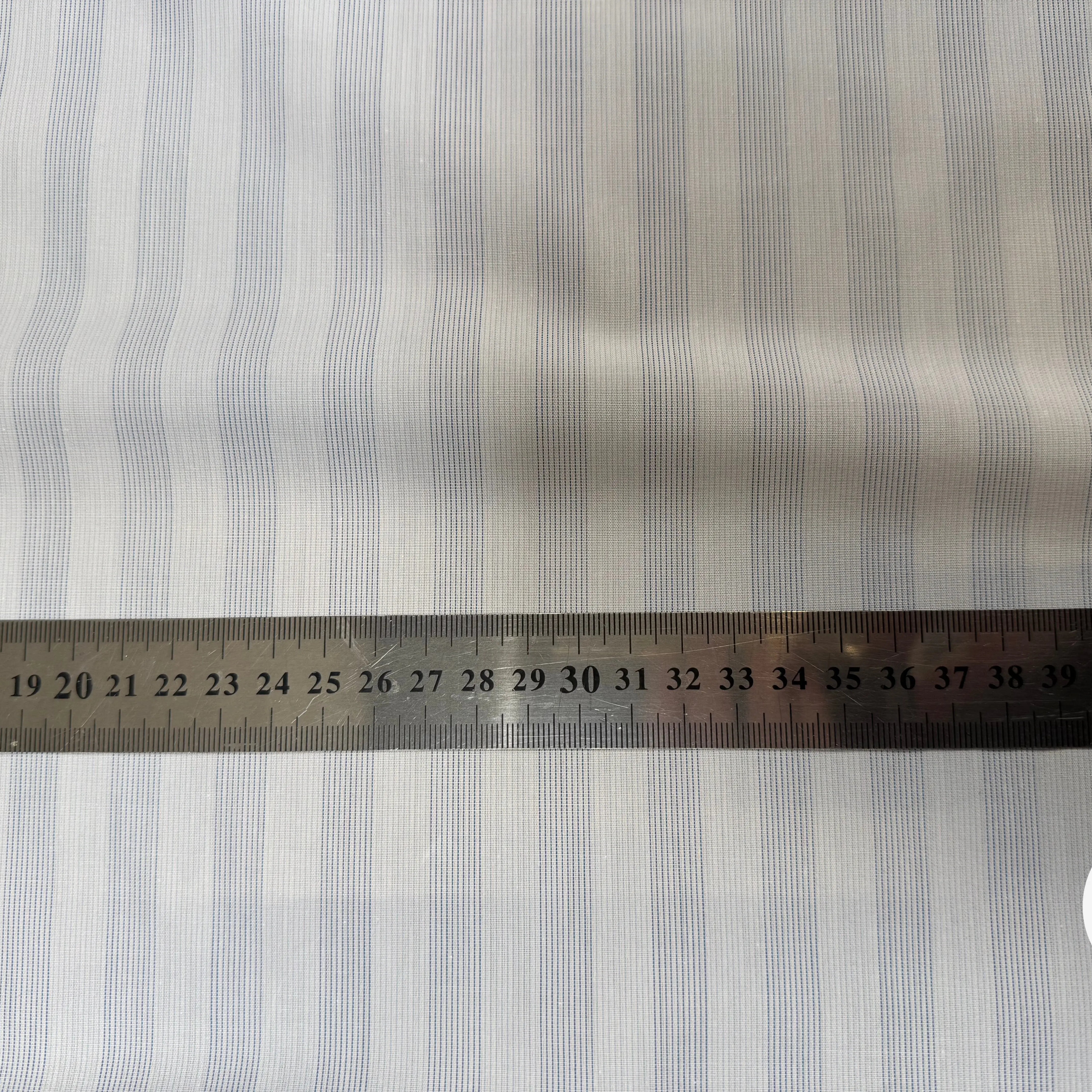 TISSU POPELINE - TOILE RAYE BLEU - My Little Coupon