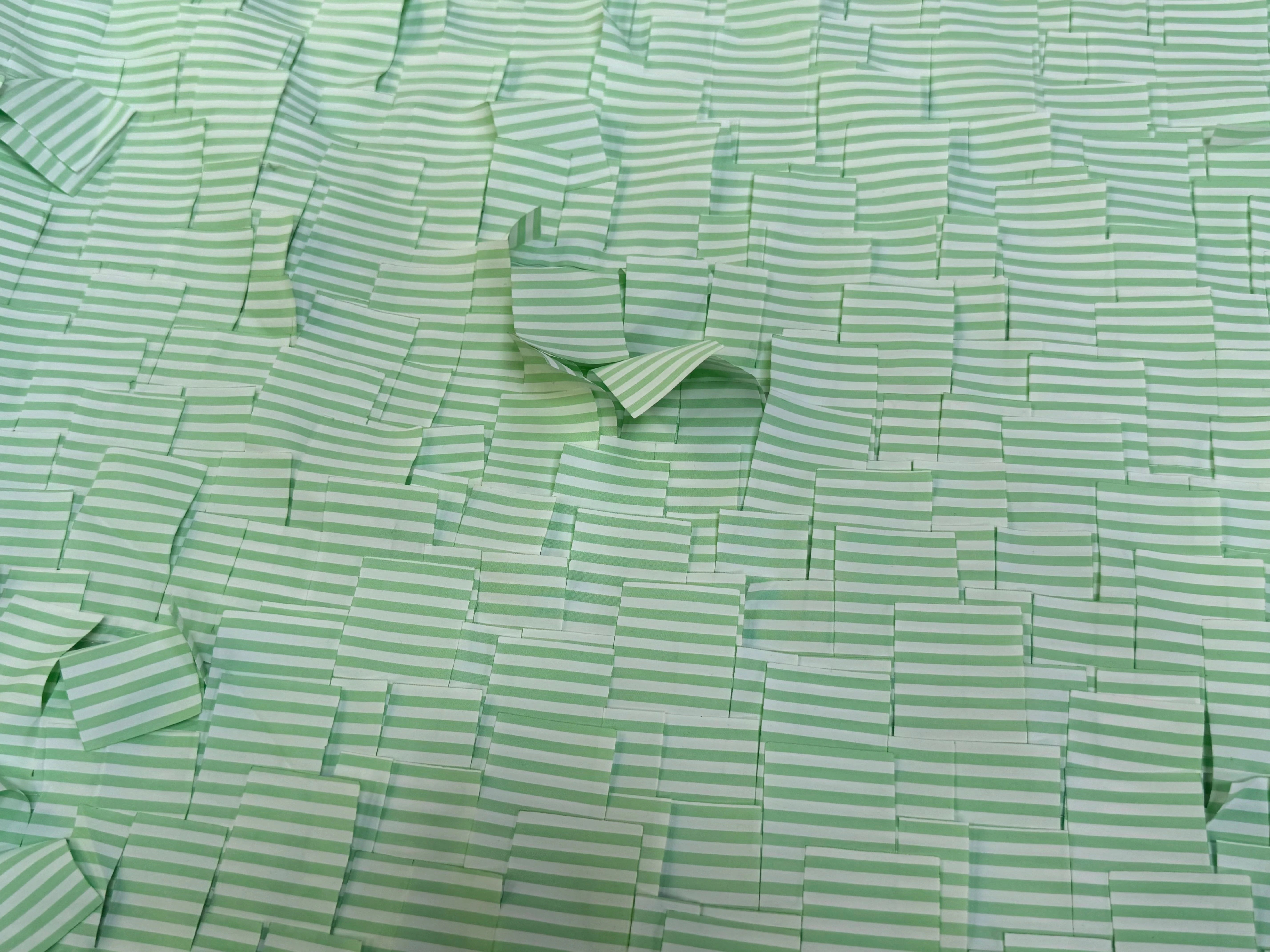 TISSU RAYURES FILS COUPÉS VERT VENITIAN TRÈS TRAVAILLÉ - My Little Coupon