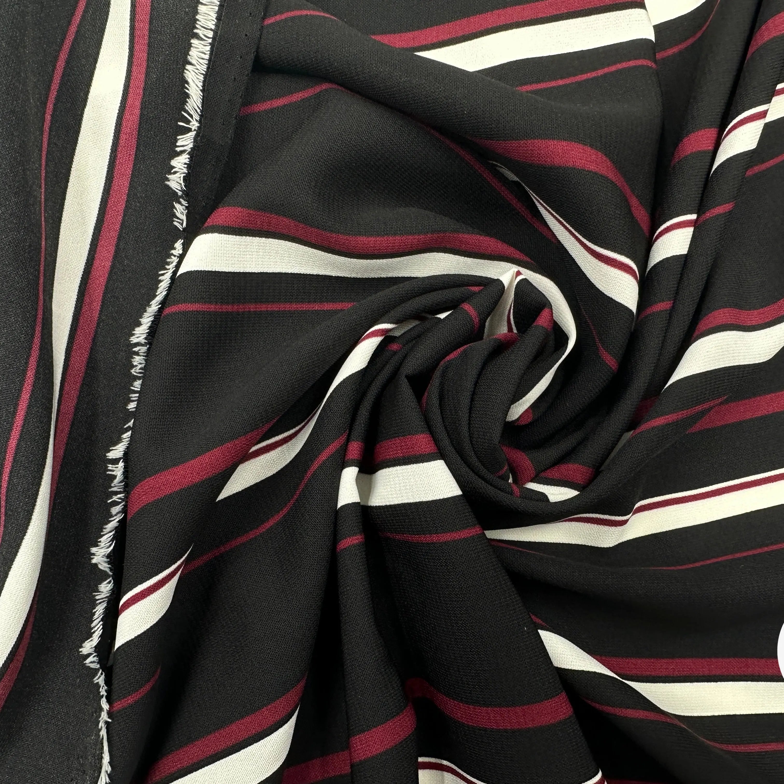 TISSU RAYURES SOBRE ROUGE ET NOIR - My Little Coupon