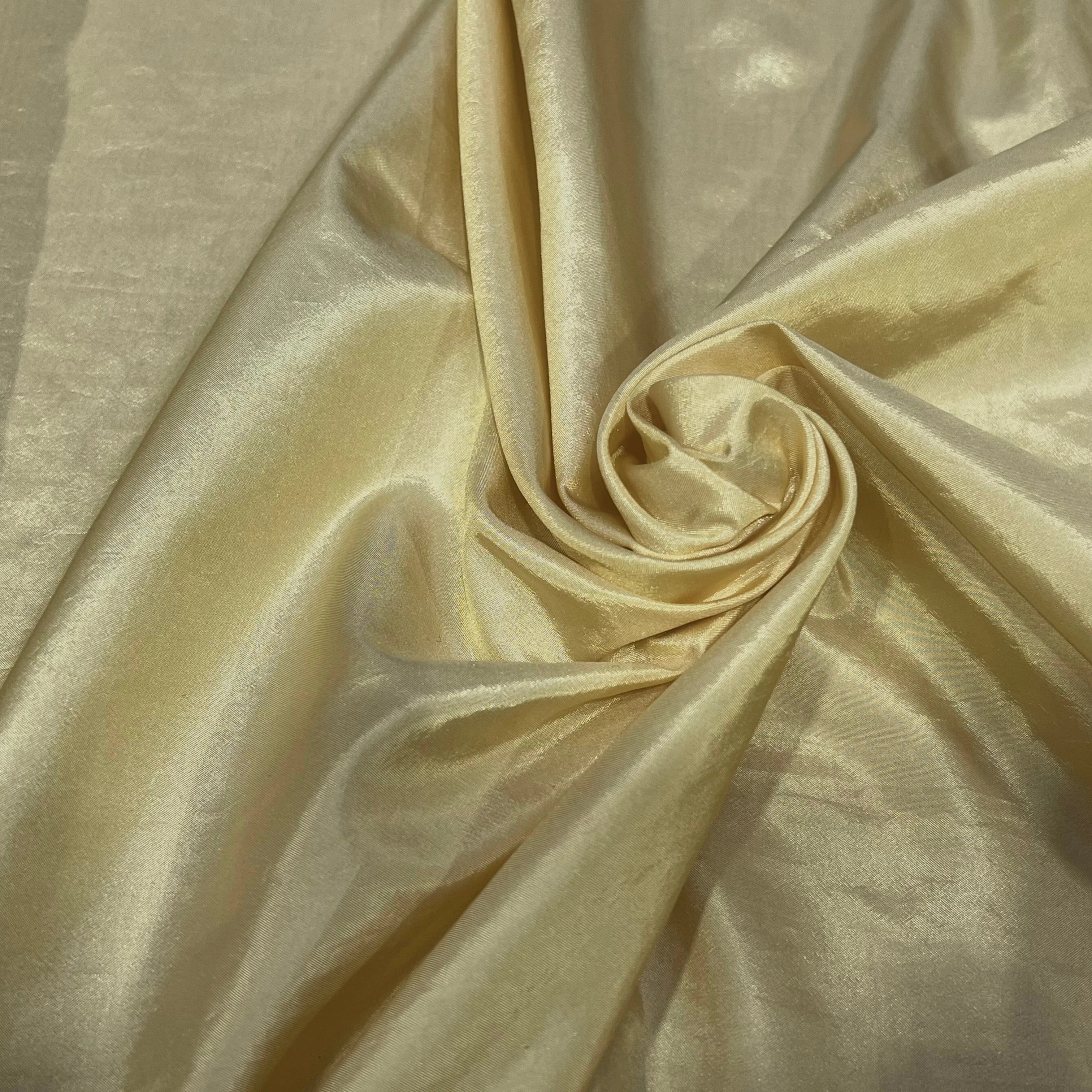 TISSU SATINÉ JAUNE VANILLE - My Little Coupon