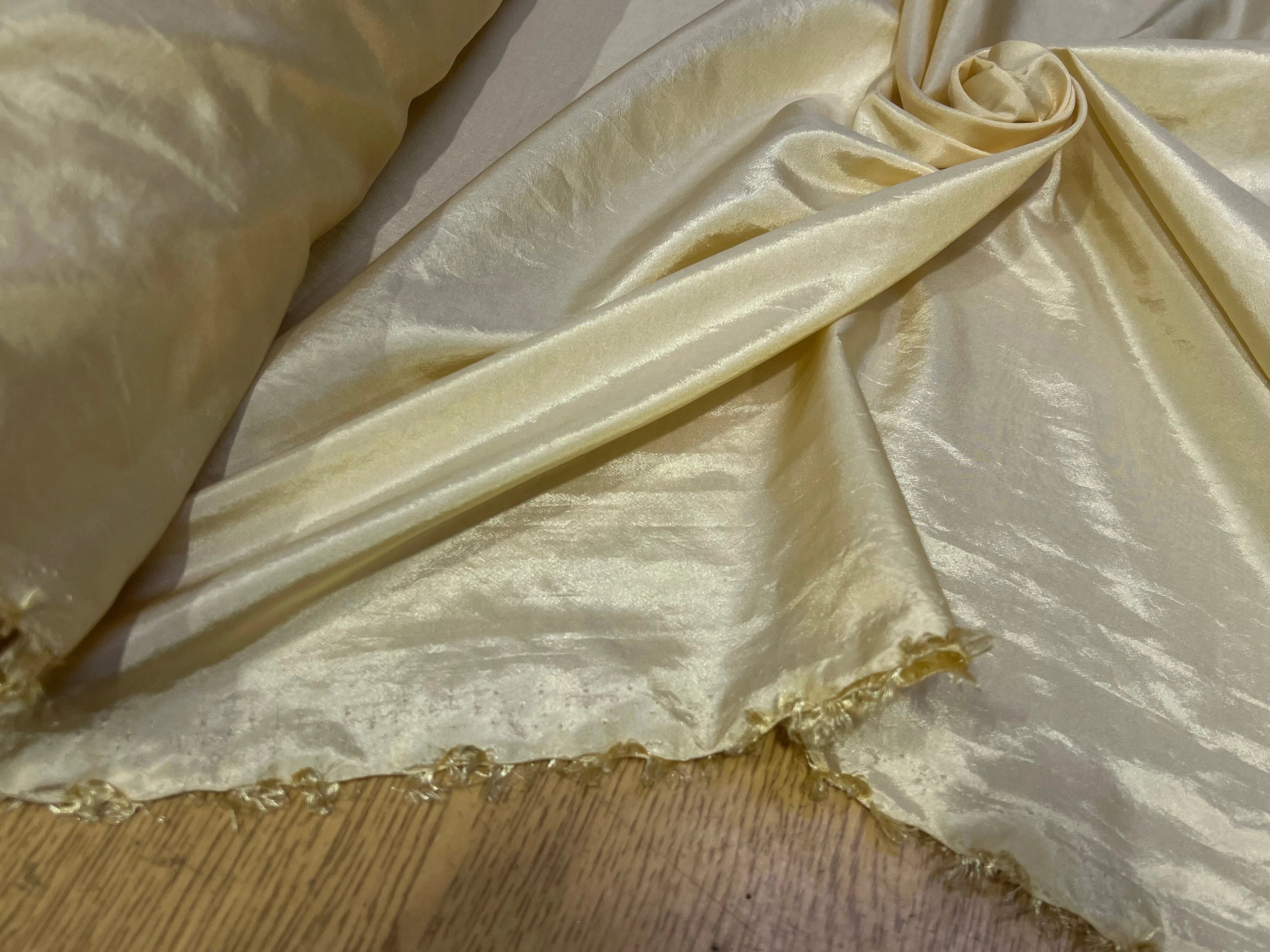 TISSU SATINÉ JAUNE VANILLE - My Little Coupon