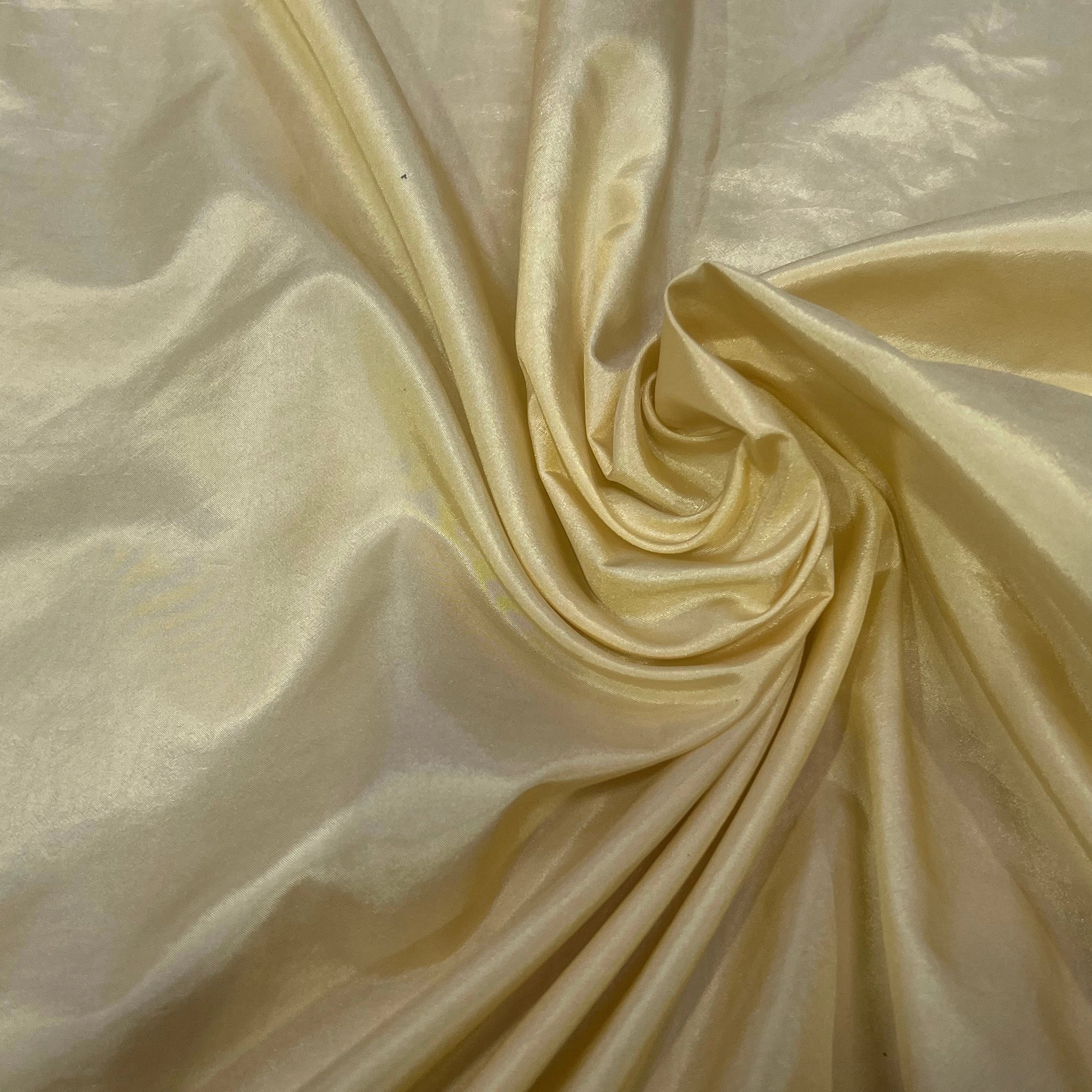 TISSU SATINÉ JAUNE VANILLE - My Little Coupon