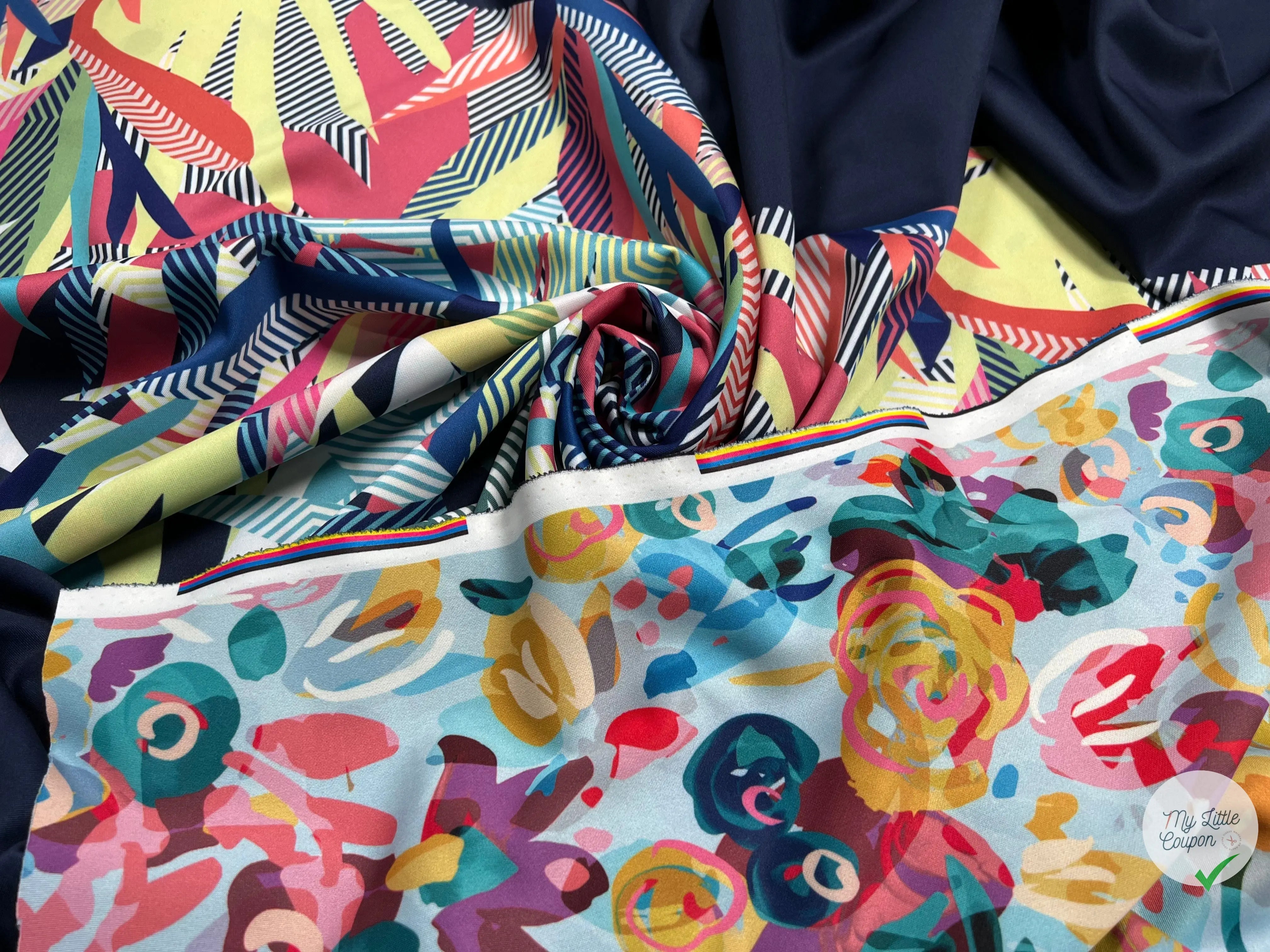TISSU SCUBA STRETCH LOURD IMPRIMÉ RÉVERSIBLE - My Little Coupon - tissu - coudre