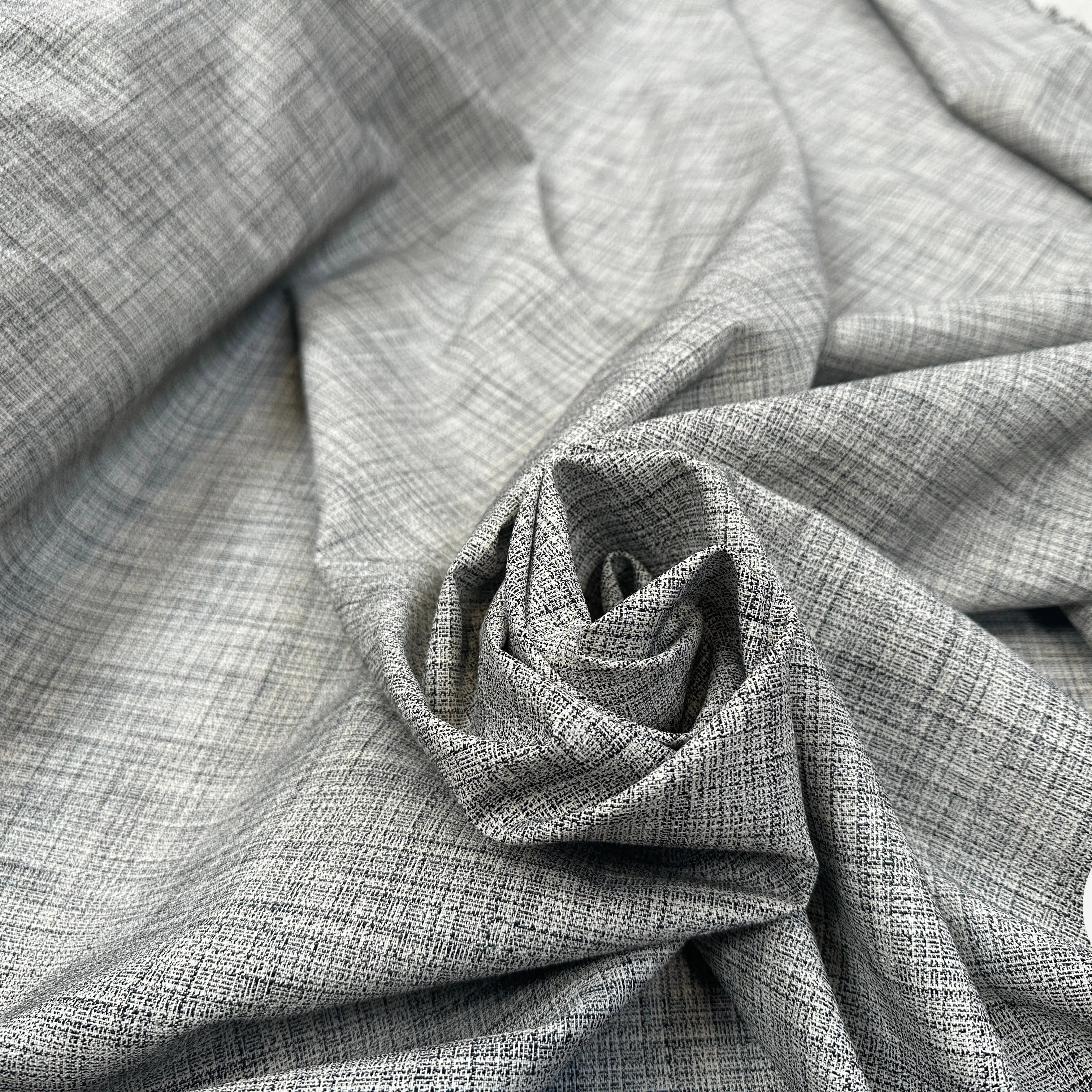 TISSU SEMI LOURDE NOIR & BLANC CHINÉ - My Little Coupon