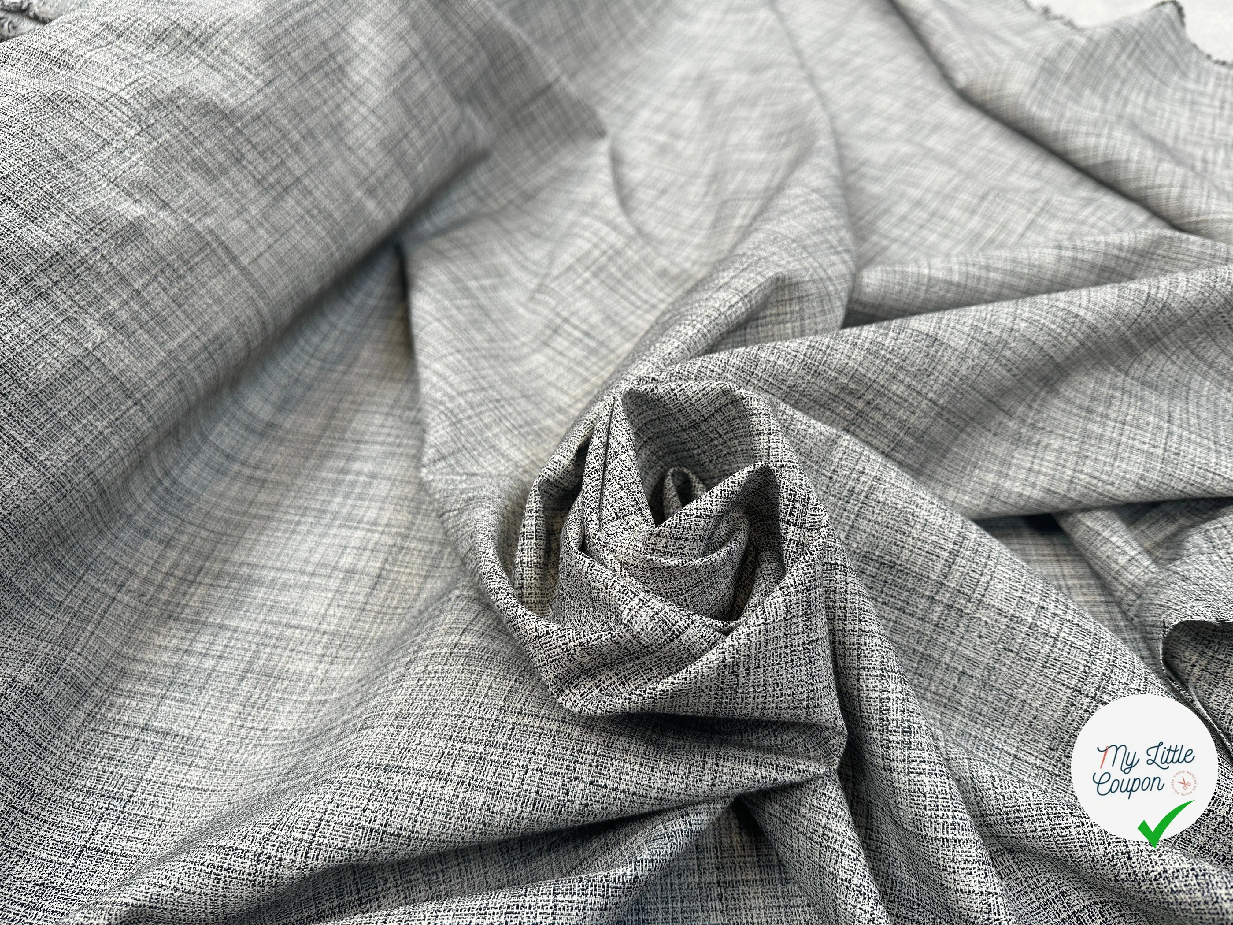 TISSU SEMI LOURDE NOIR & BLANC CHINÉ - My Little Coupon