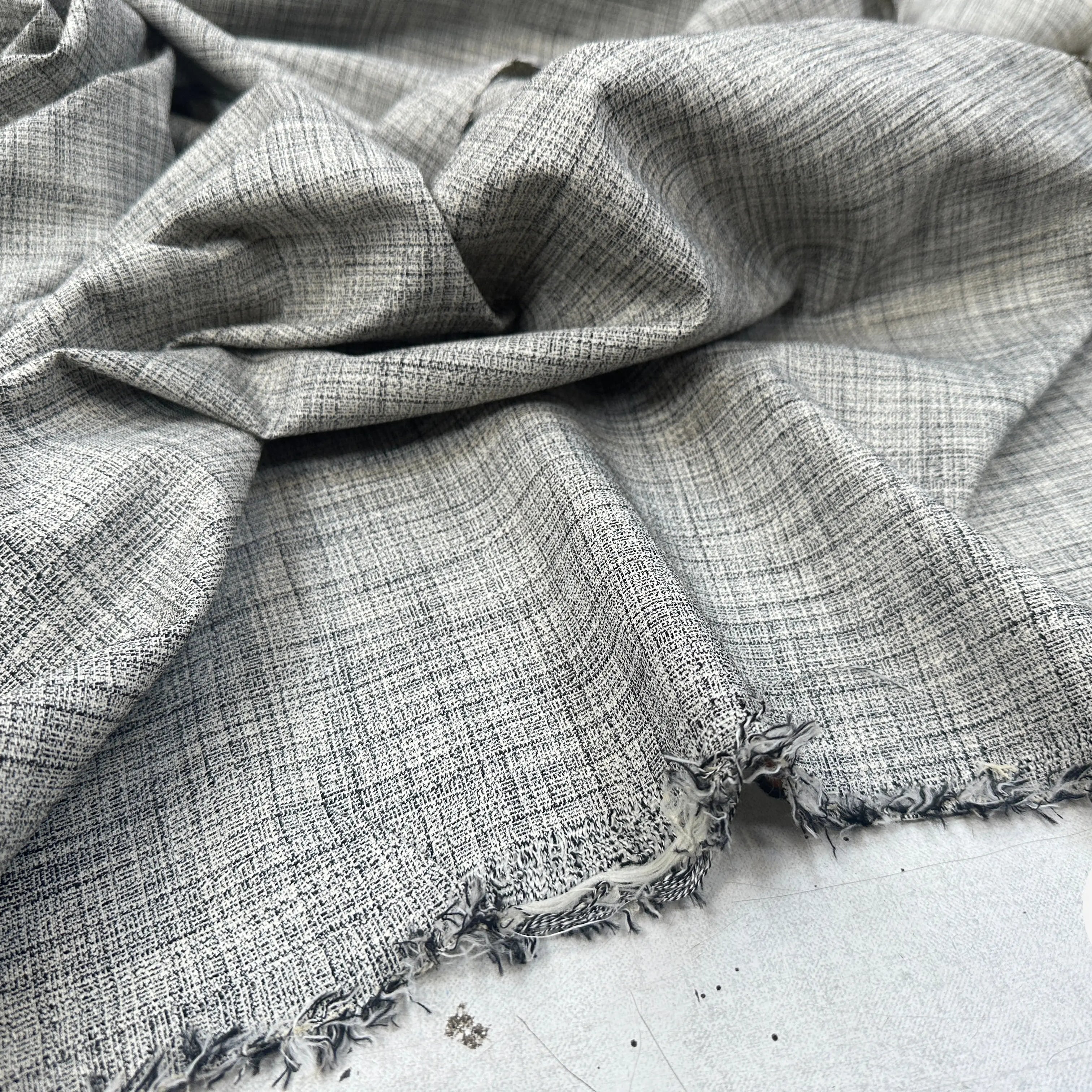 TISSU SEMI LOURDE NOIR & BLANC CHINÉ - My Little Coupon