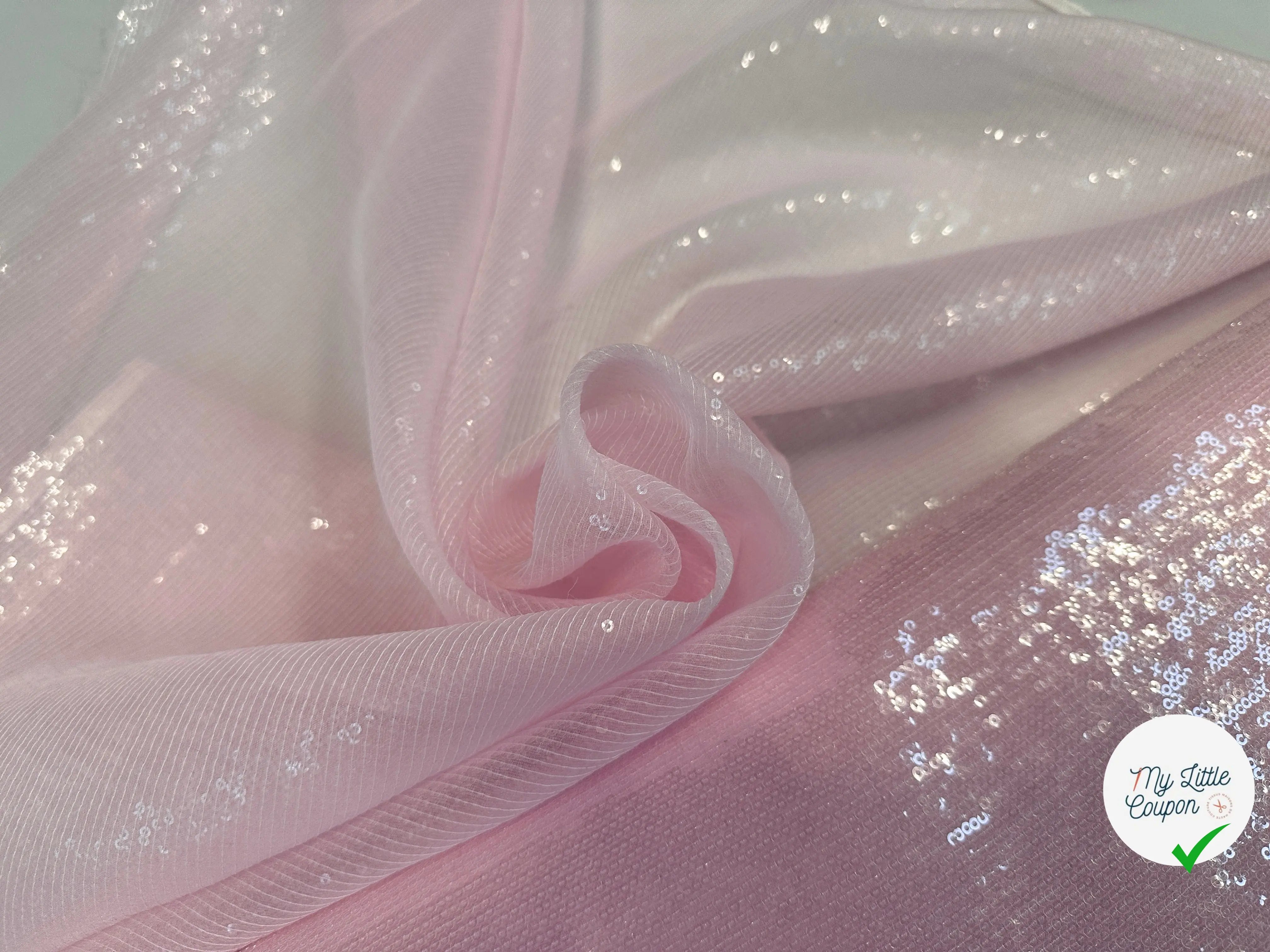 TISSU SEQUIN HAUTE COUTURE ROSE MSO