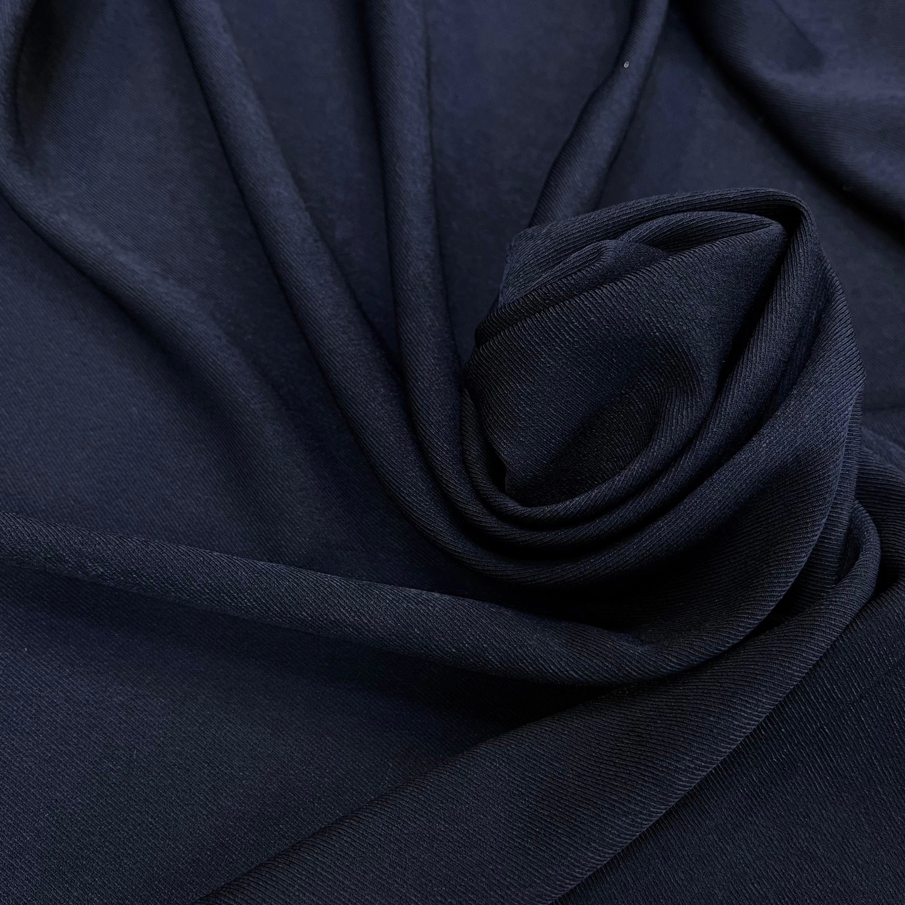 TISSU SERGÉ FLUIDE BLEU NUIT - My Little Coupon