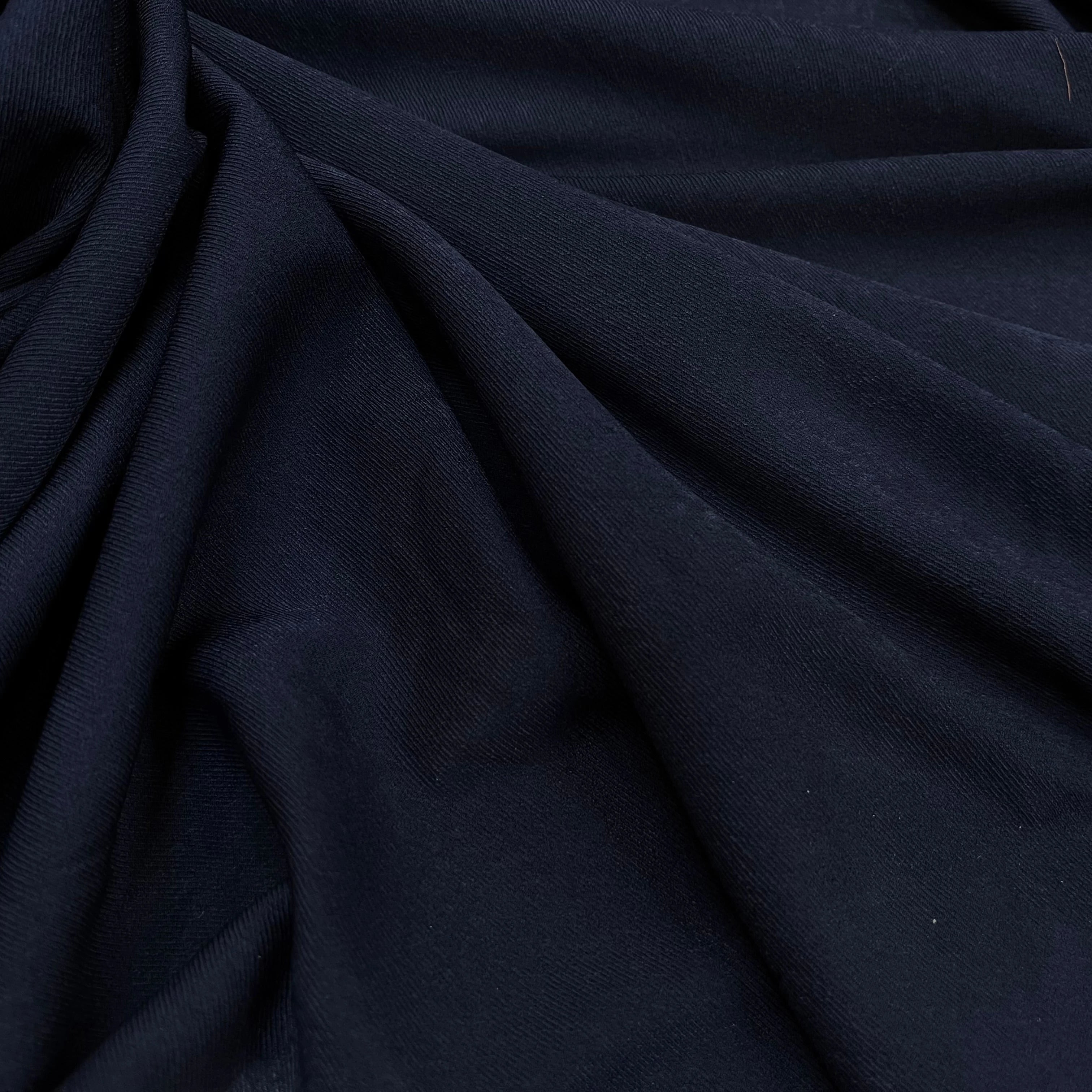 TISSU SERGÉ FLUIDE BLEU NUIT - My Little Coupon