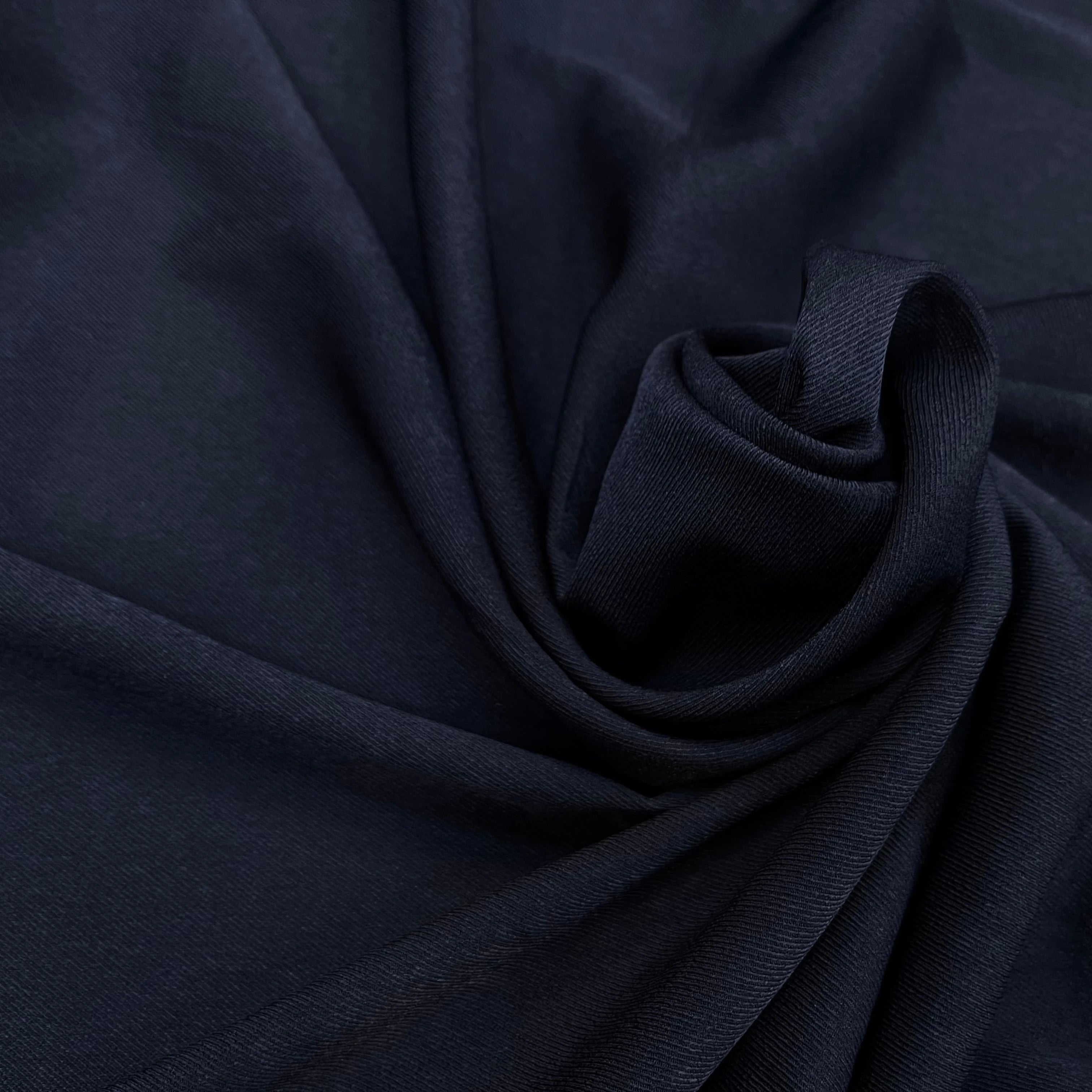 TISSU SERGÉ FLUIDE BLEU NUIT - My Little Coupon