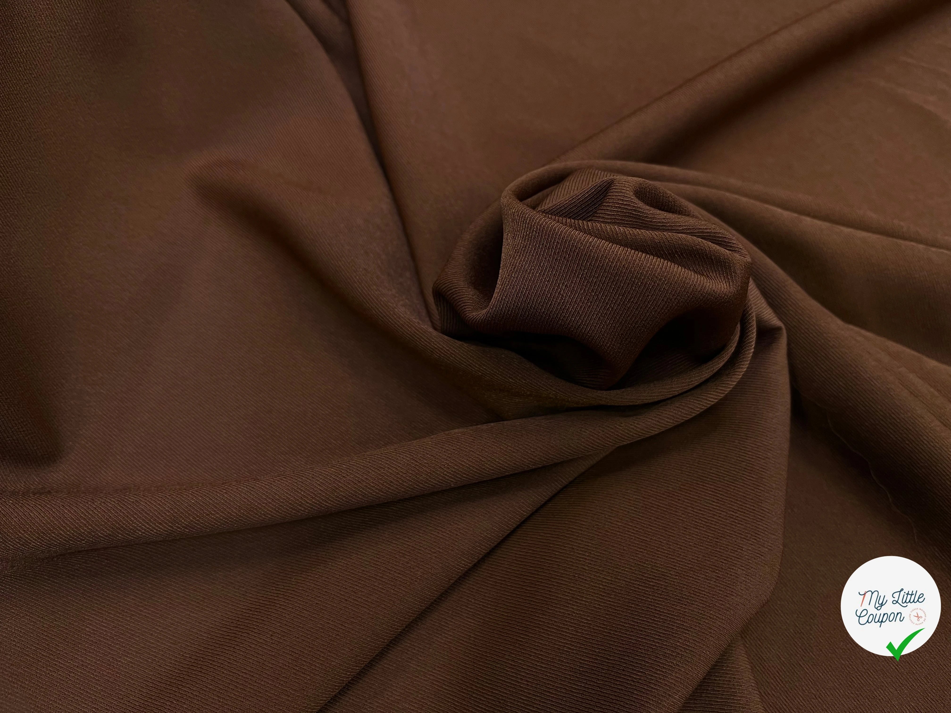 TISSU SERGÉ FLUIDE MARRON FONCÉ - My Little Coupon