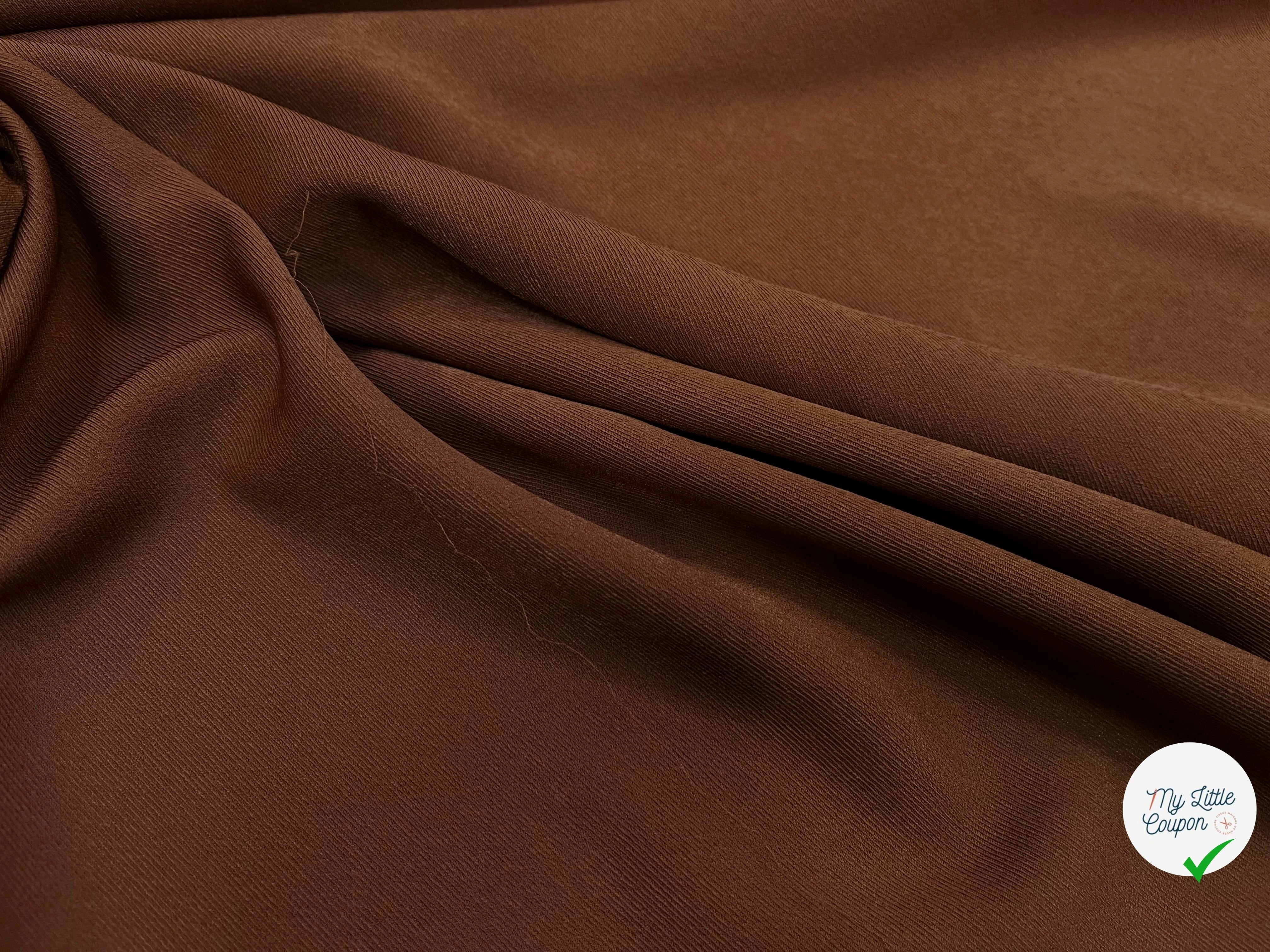 TISSU SERGÉ FLUIDE MARRON FONCÉ - My Little Coupon