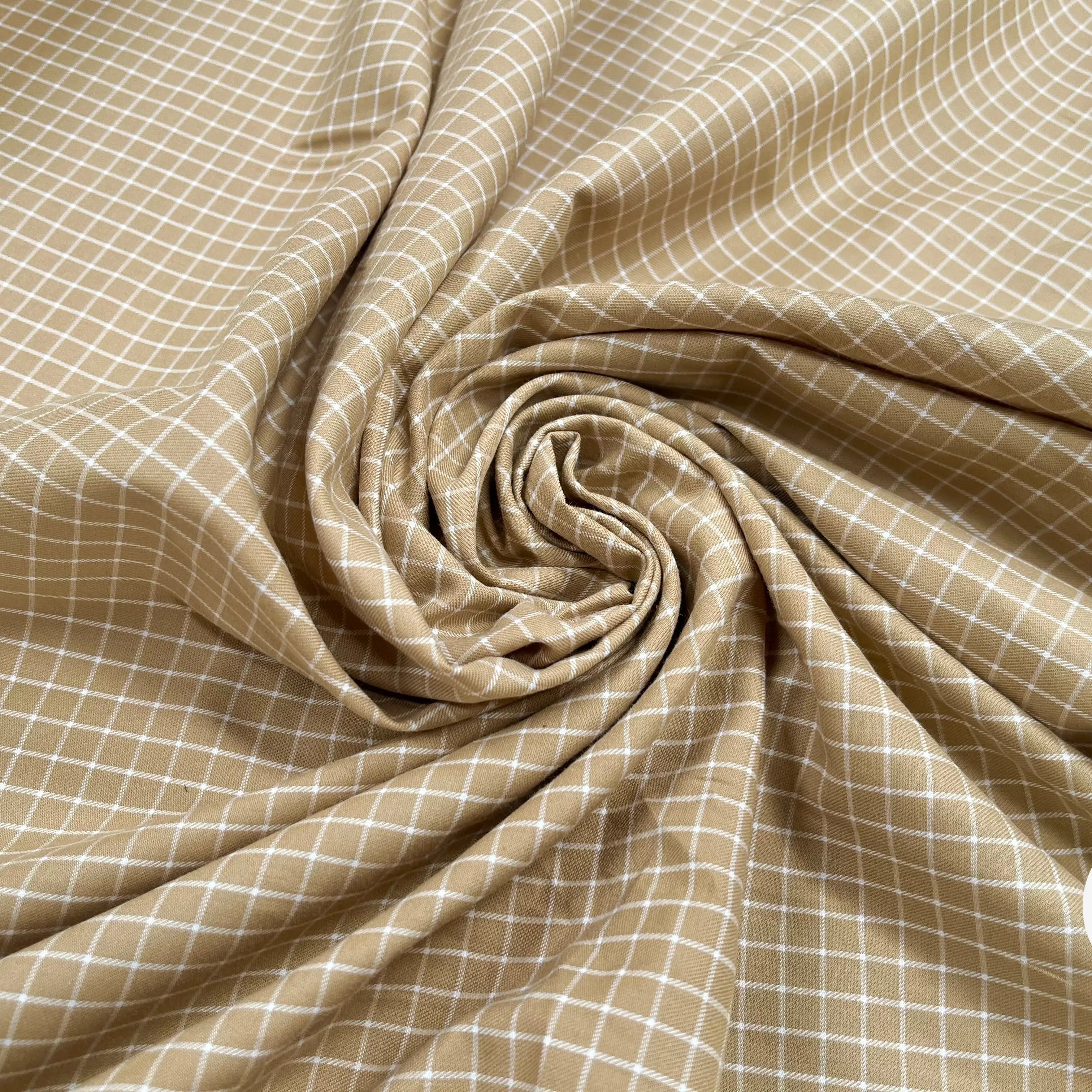 TISSU SURCHEMISE TRAPPEUR BEIGE À CARREAUX - My Little Coupon