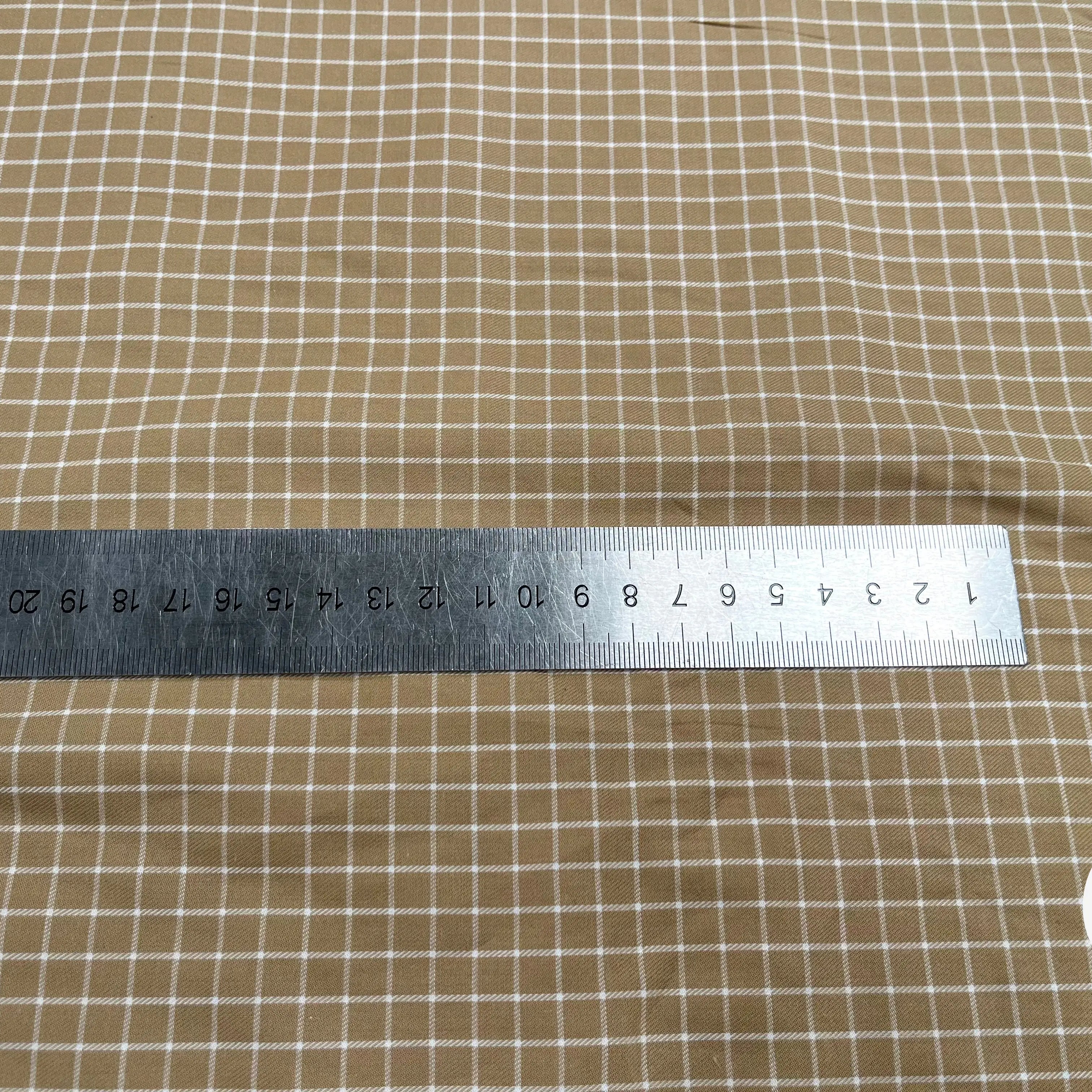 TISSU SURCHEMISE TRAPPEUR BEIGE À CARREAUX - My Little Coupon