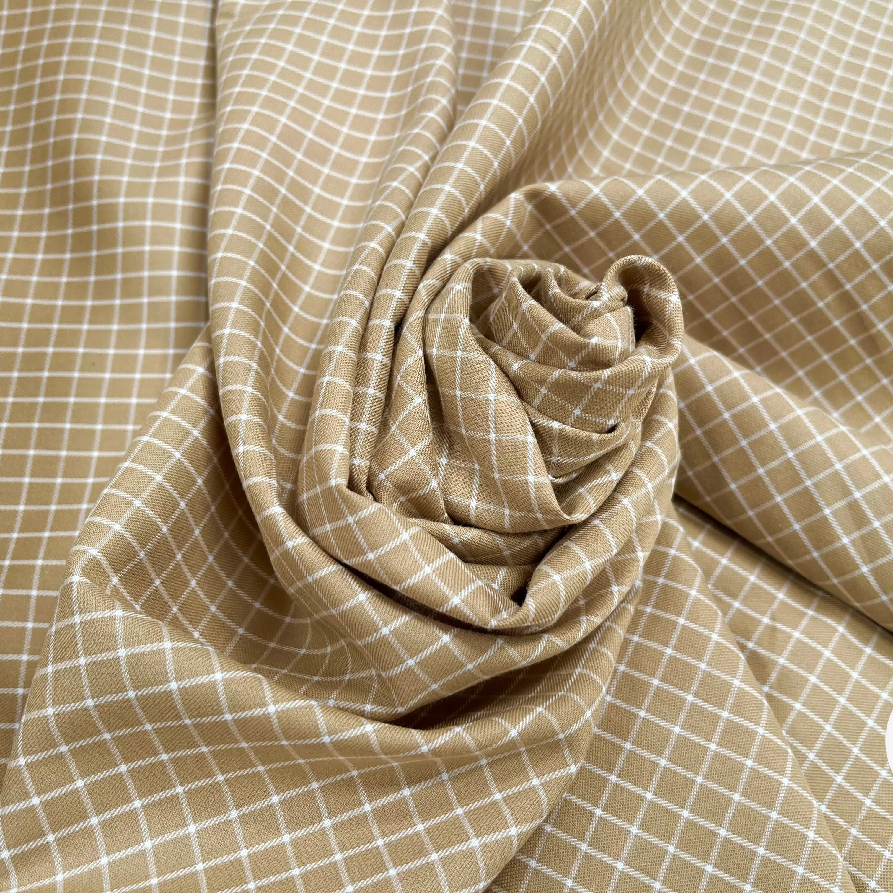 TISSU SURCHEMISE TRAPPEUR BEIGE À CARREAUX - My Little Coupon