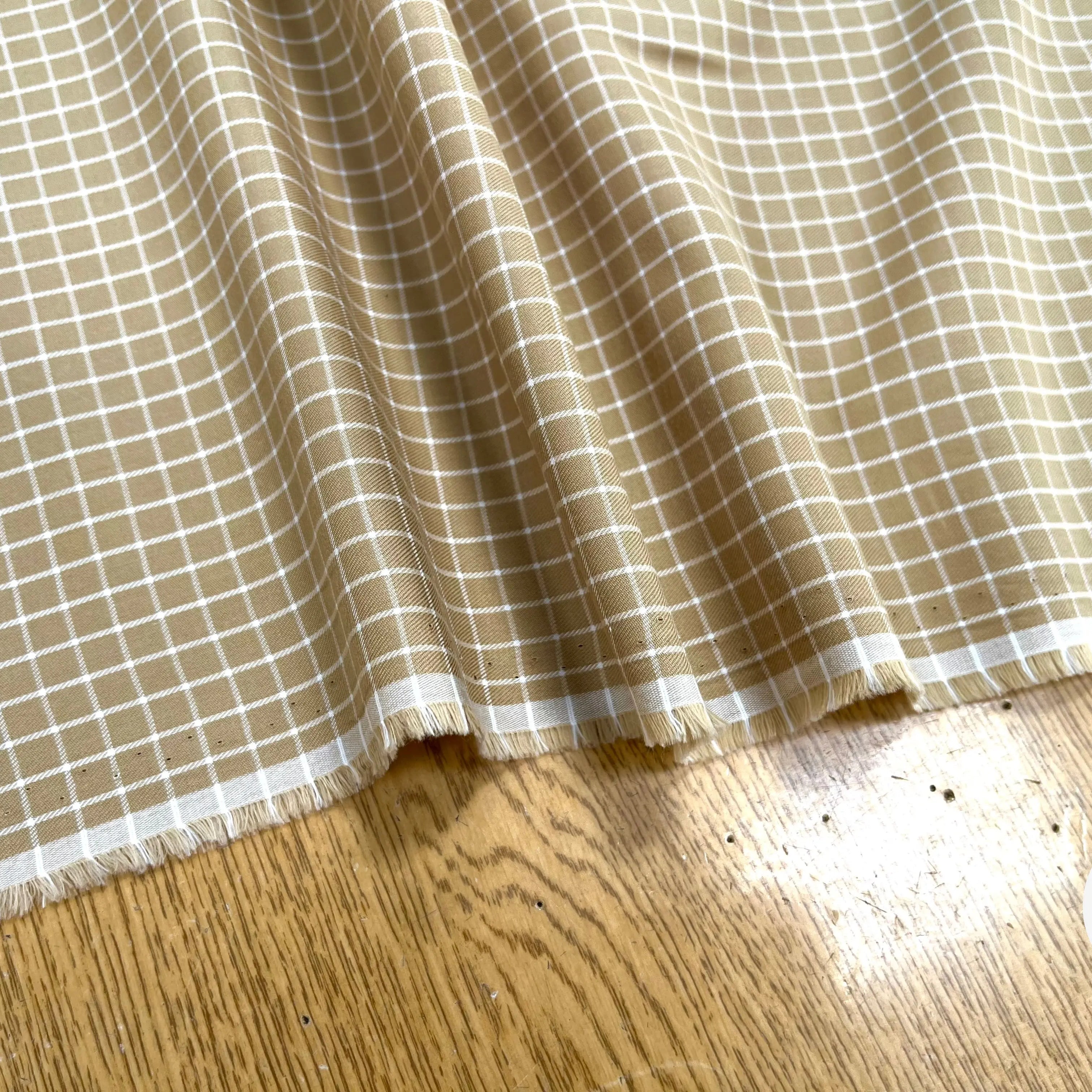 TISSU SURCHEMISE TRAPPEUR BEIGE À CARREAUX - My Little Coupon