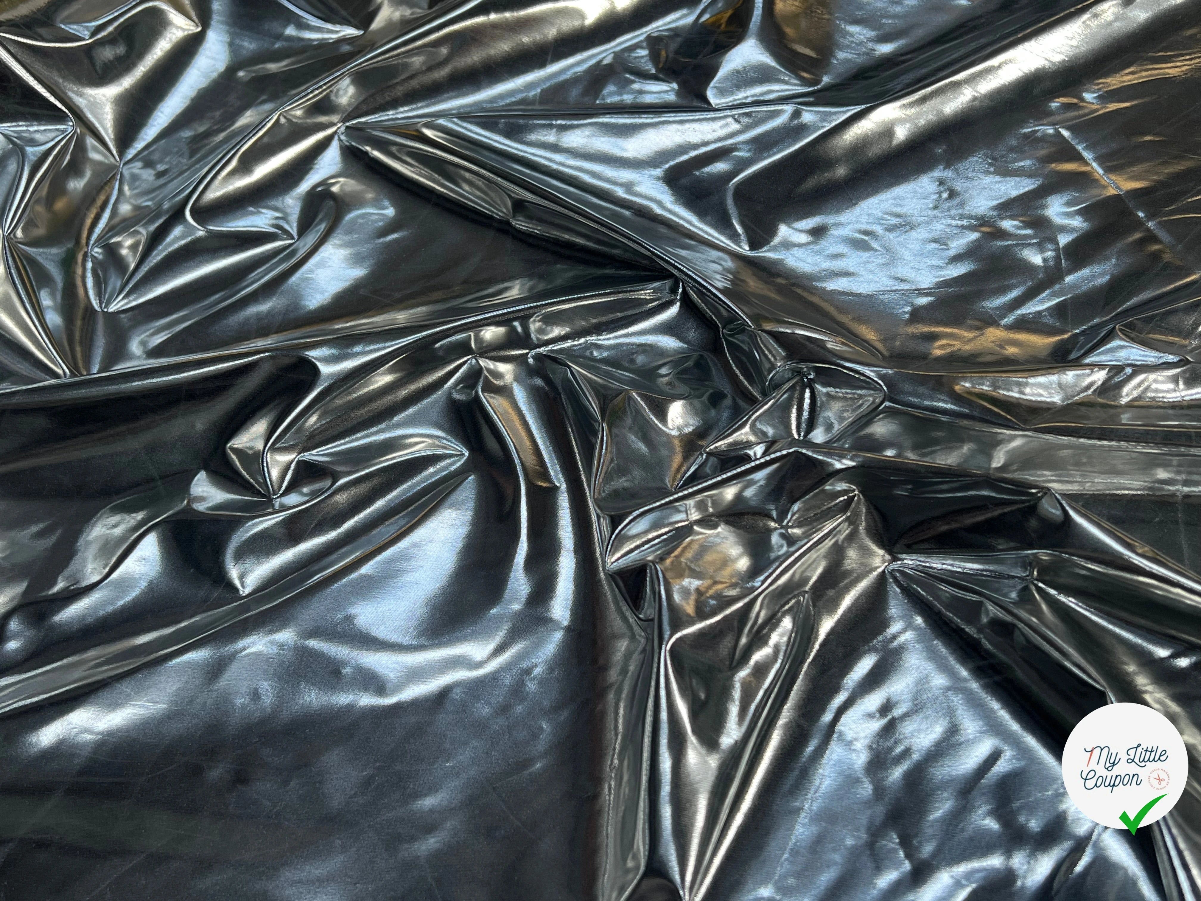 TISSU TECHNIQUE SATIN ARGENTÉ LÉGEREMENT STRETCH - My Little Coupon