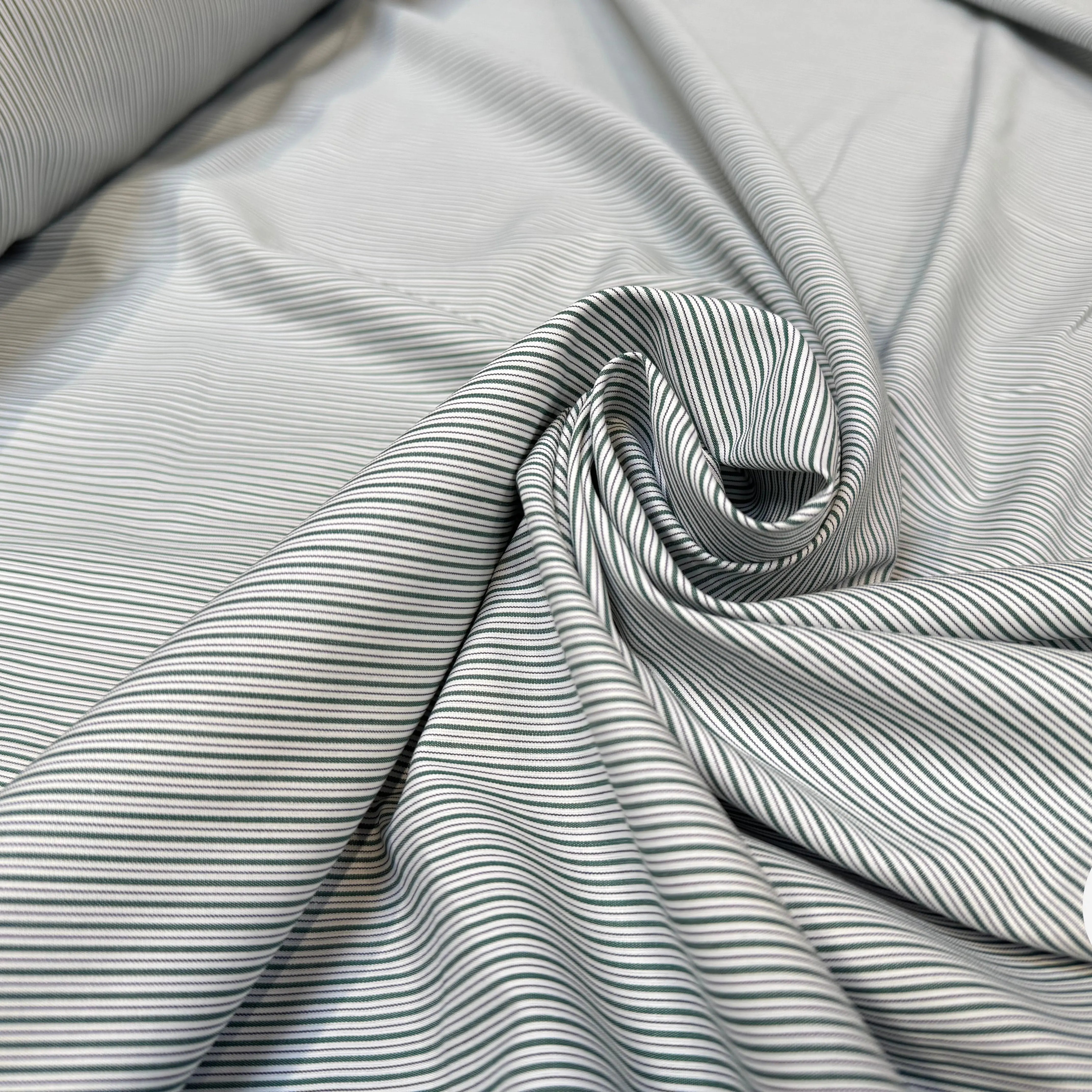 TISSU VERT POPELINE - TOILE RAYÉE VERT - My Little Coupon