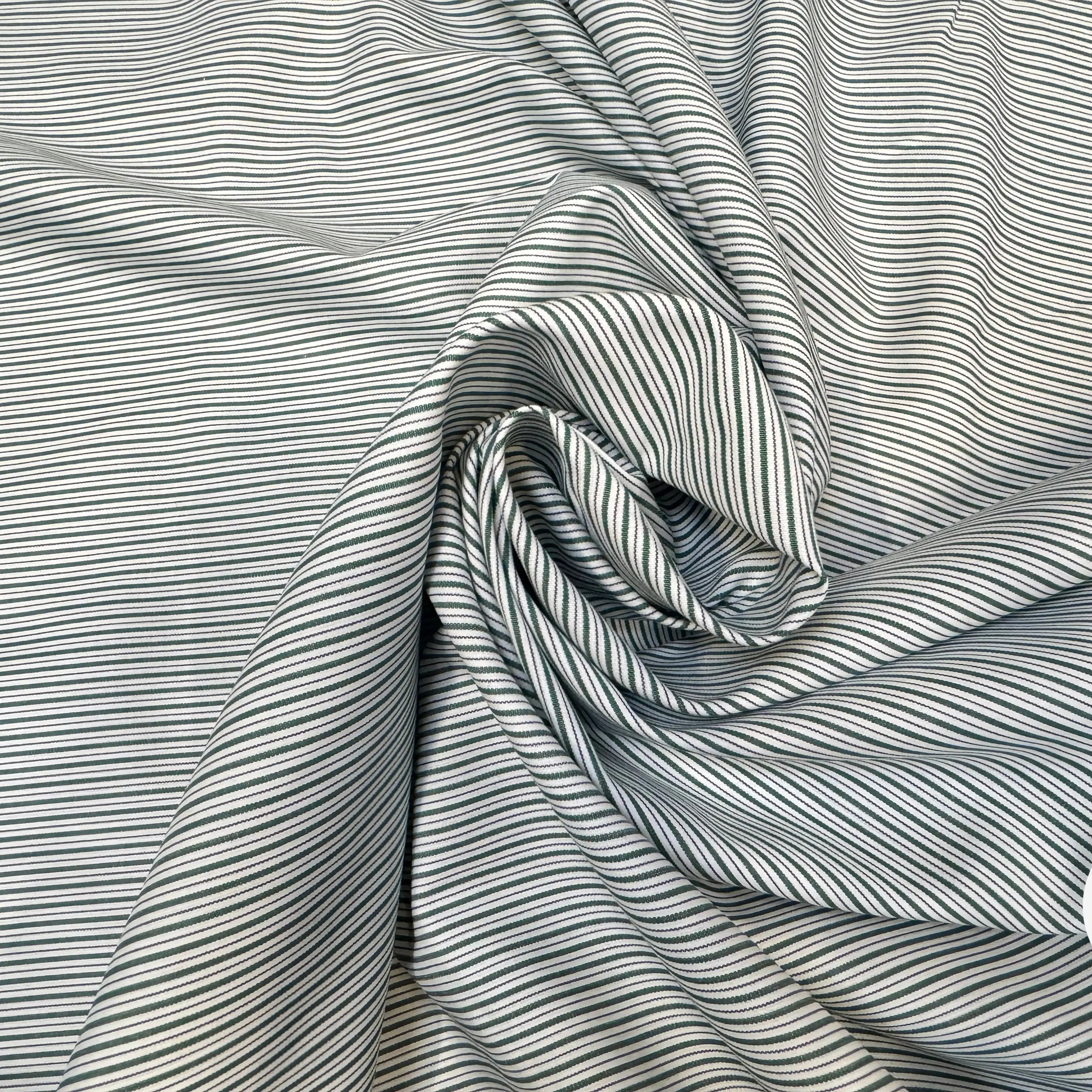 TISSU VERT POPELINE - TOILE RAYÉE VERT - My Little Coupon