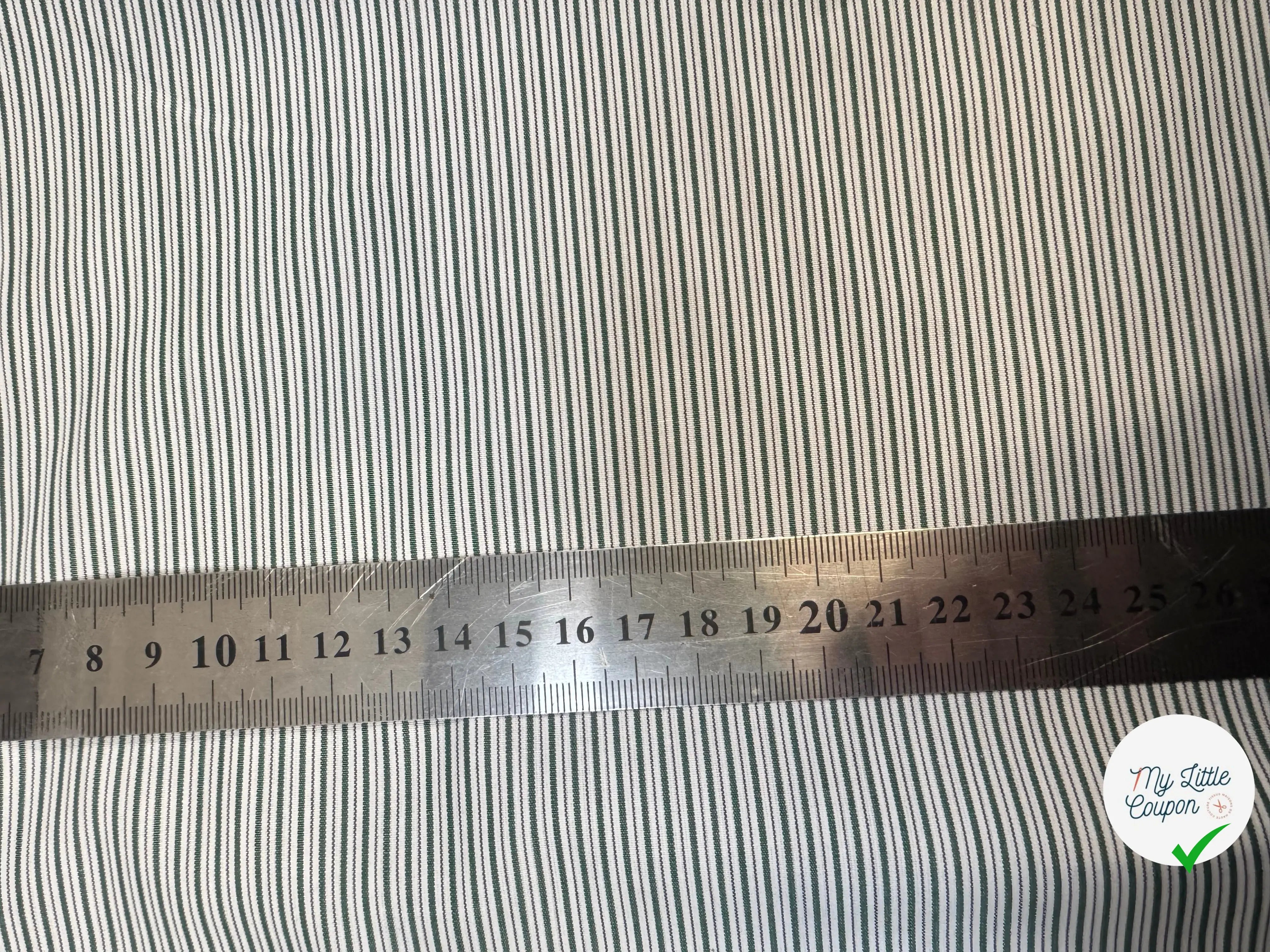 TISSU VERT POPELINE - TOILE RAYÉE VERT - My Little Coupon